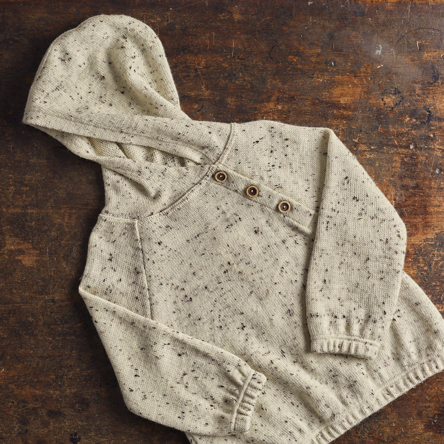 Plover Kids Hoodie - Merino Wool Speckle - Quail - Image 5