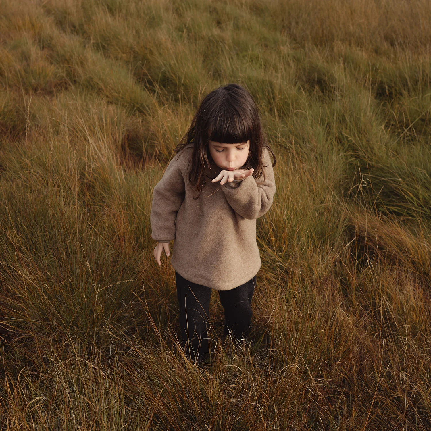 Puffin Baby & Kids Sweater - Merino Wool Fleece - Driftwood - Image 3