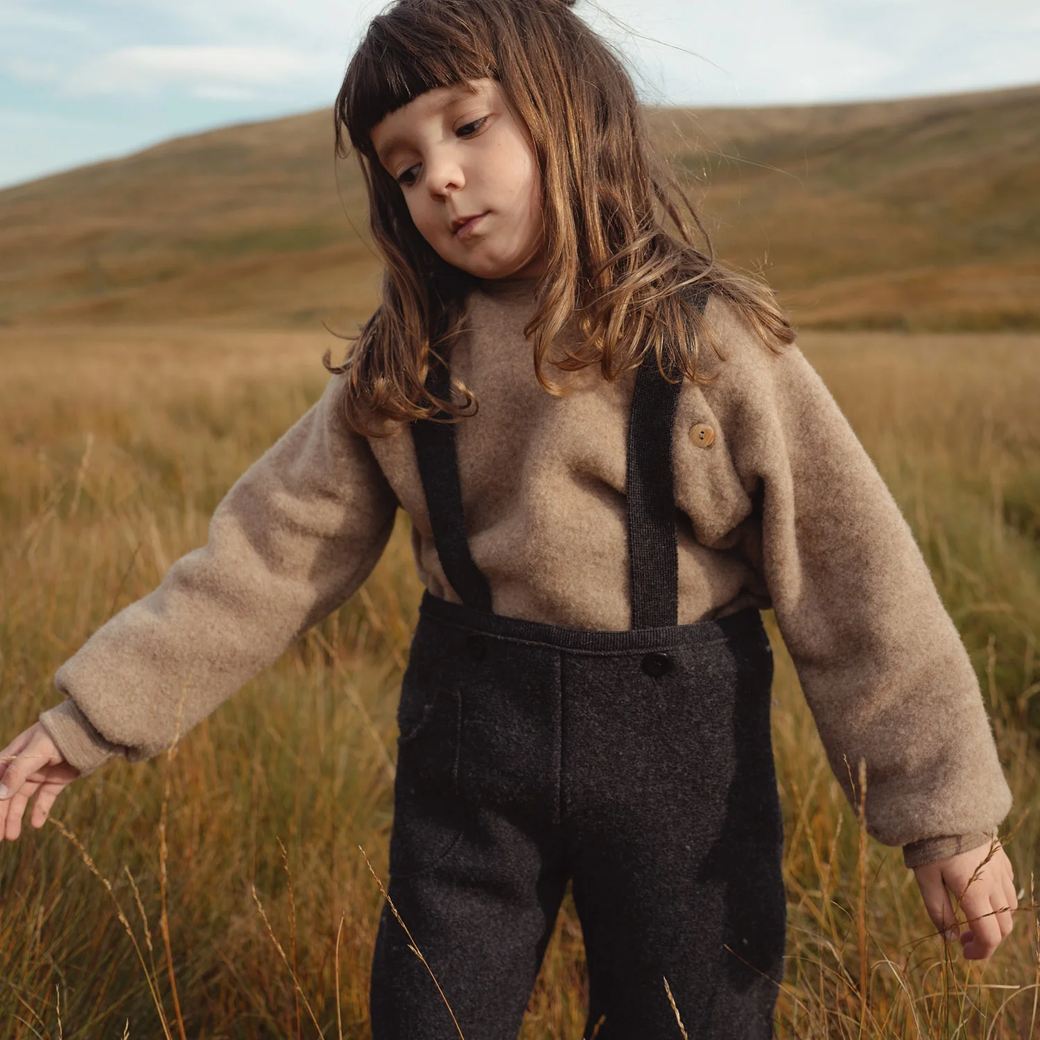 Puffin Baby & Kids Sweater - Merino Wool Fleece - Driftwood - Image 5