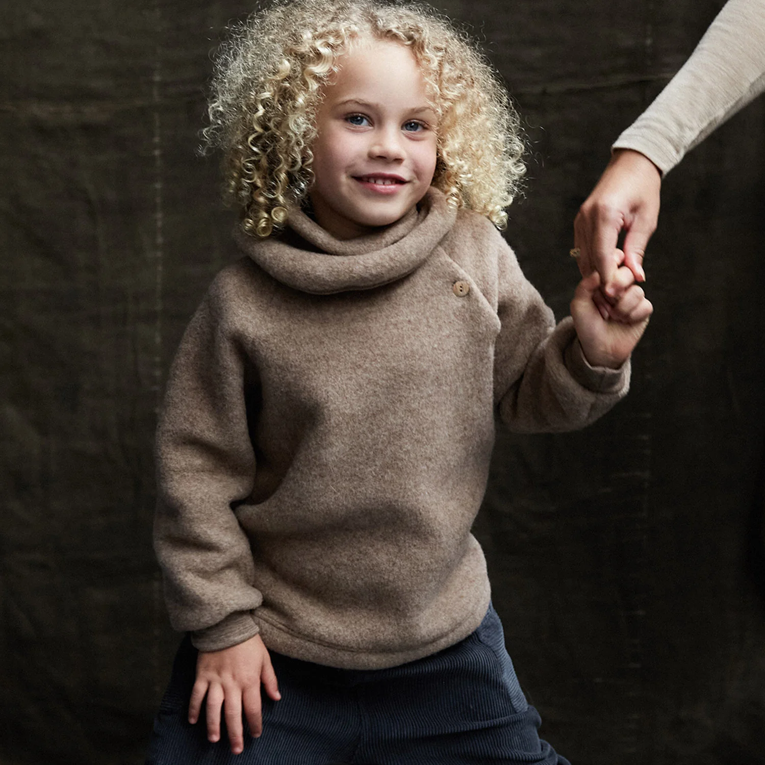 Puffin Baby & Kids Sweater - Merino Wool Fleece - Driftwood - Image 7
