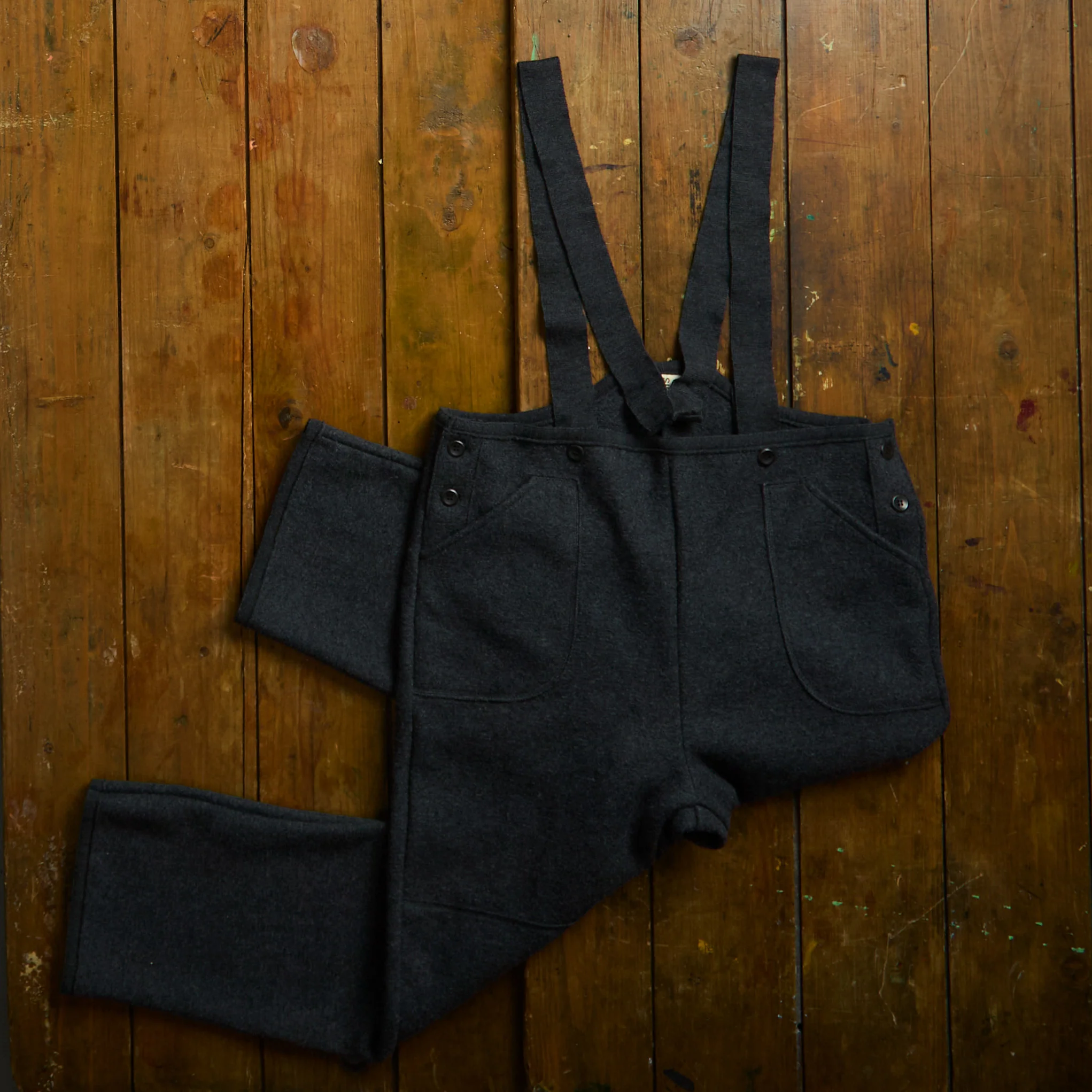 Roam Women's Trousers/Dungarees - Boiled Merino Wool - Anthracite - Image 6