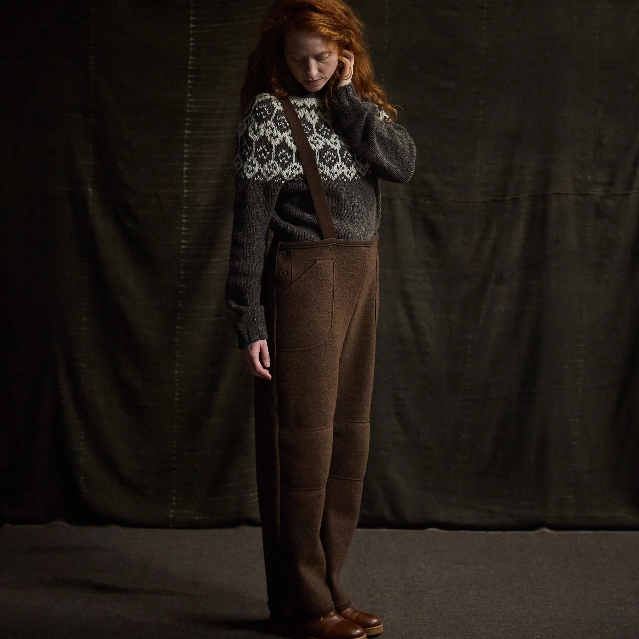 Roam Women's Trousers/Dungarees - Boiled Merino Wool - Hazelnut - Image 2