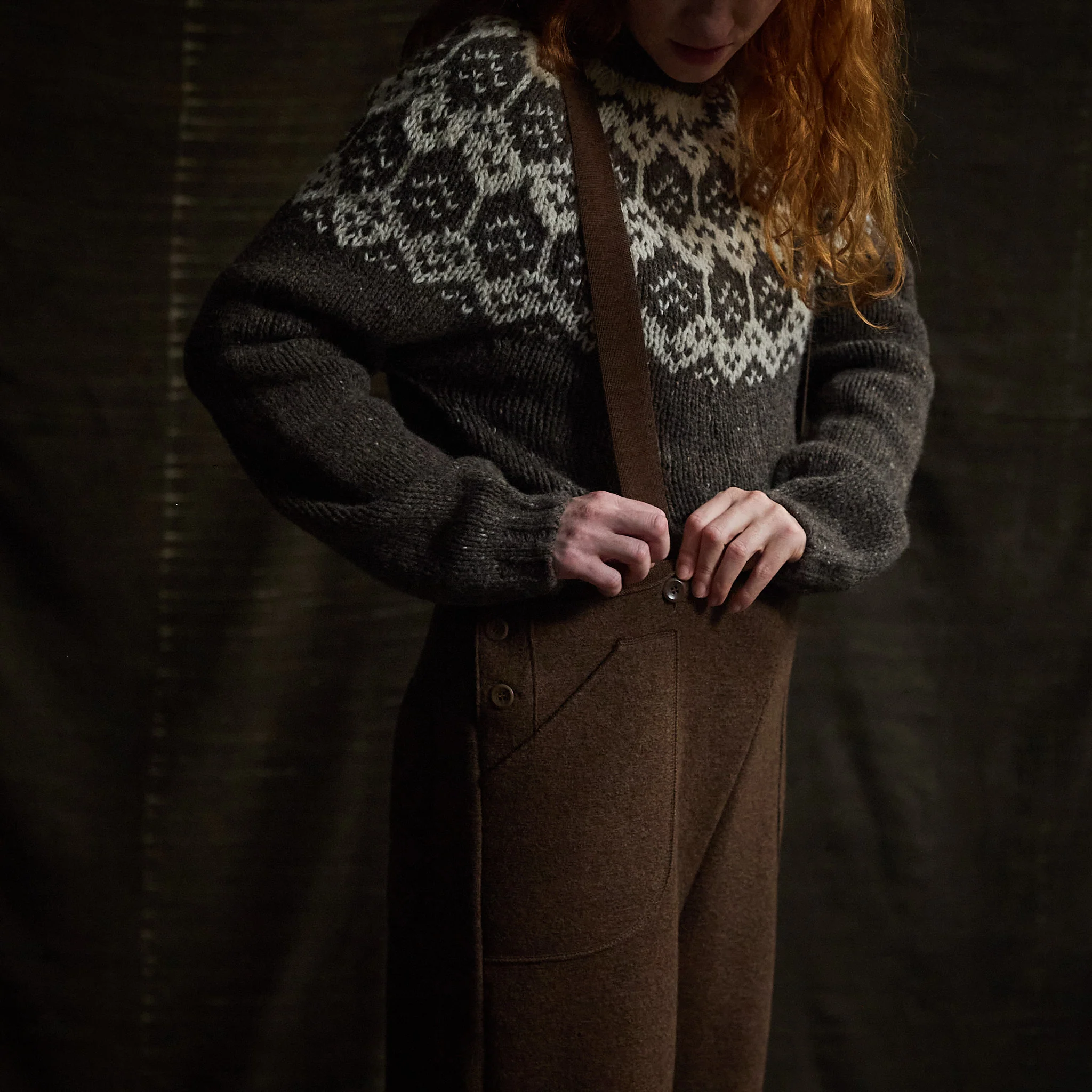 Roam Women's Trousers/Dungarees - Boiled Merino Wool - Hazelnut - Image 3
