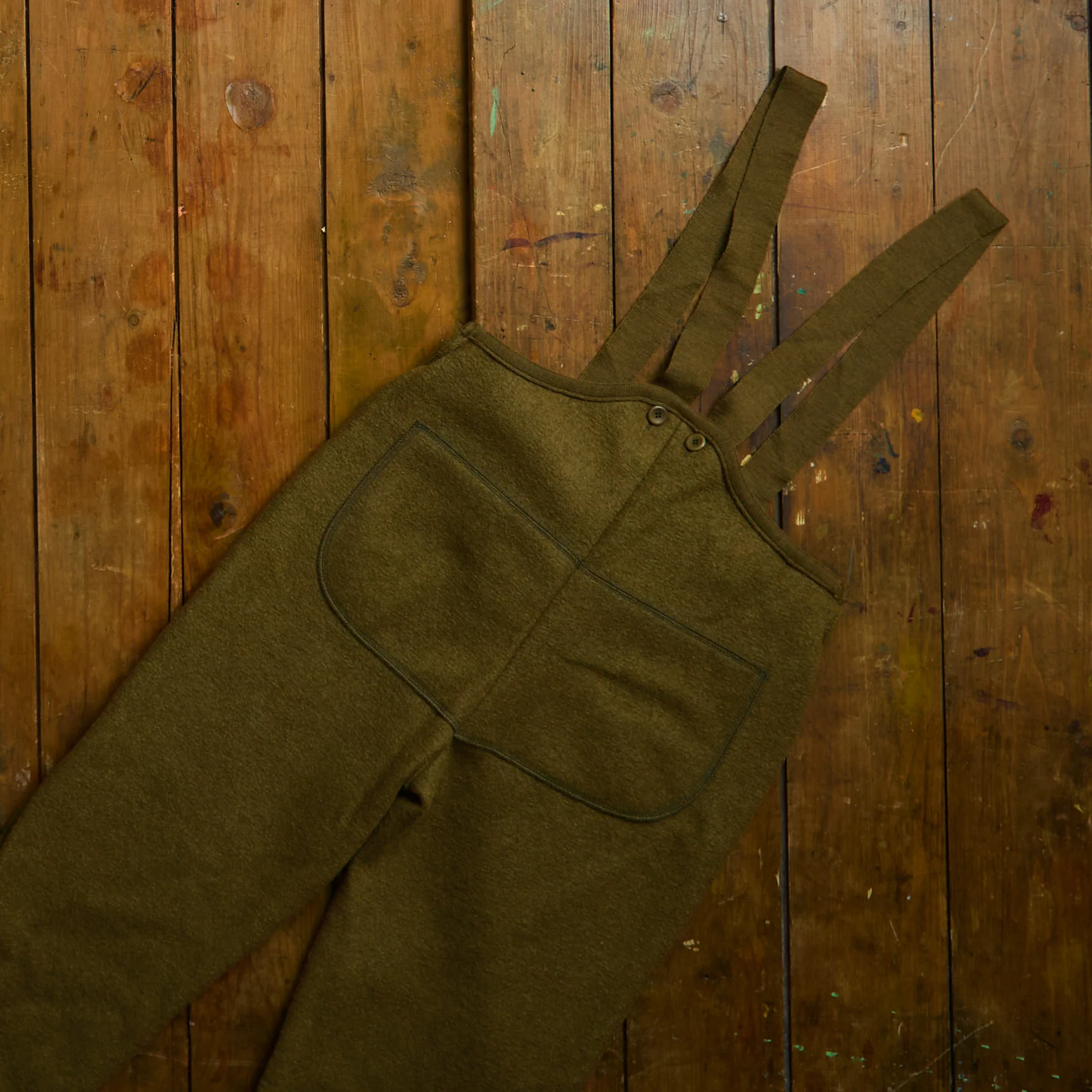 Roam Women's Trousers/Dungarees - Boiled Merino Wool - Seaweed - Image 6