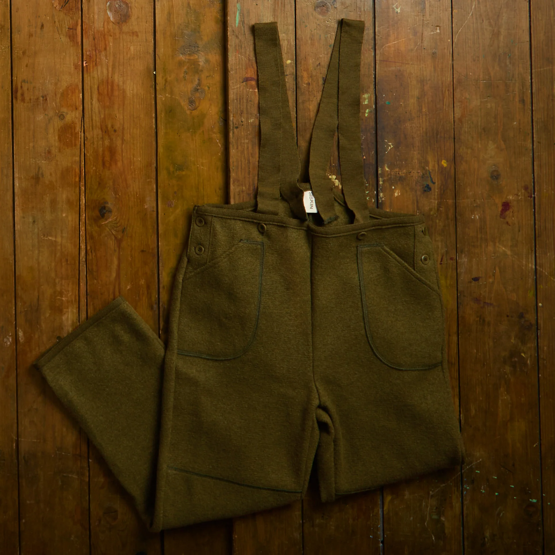 Roam Women's Trousers/Dungarees - Boiled Merino Wool - Seaweed - Image 7