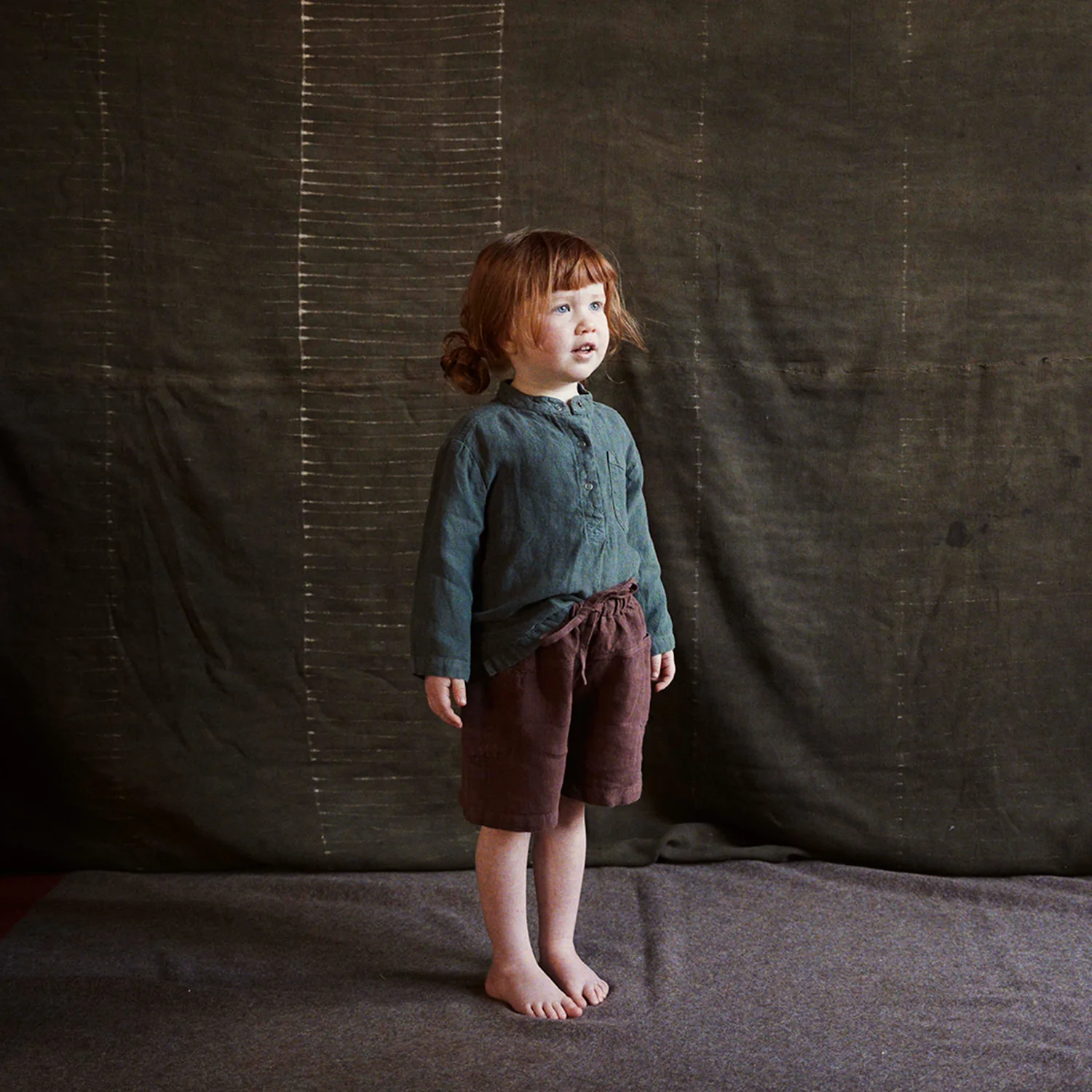 Rowan Baby & Kids Shorts - Linen - Damson - Image 15