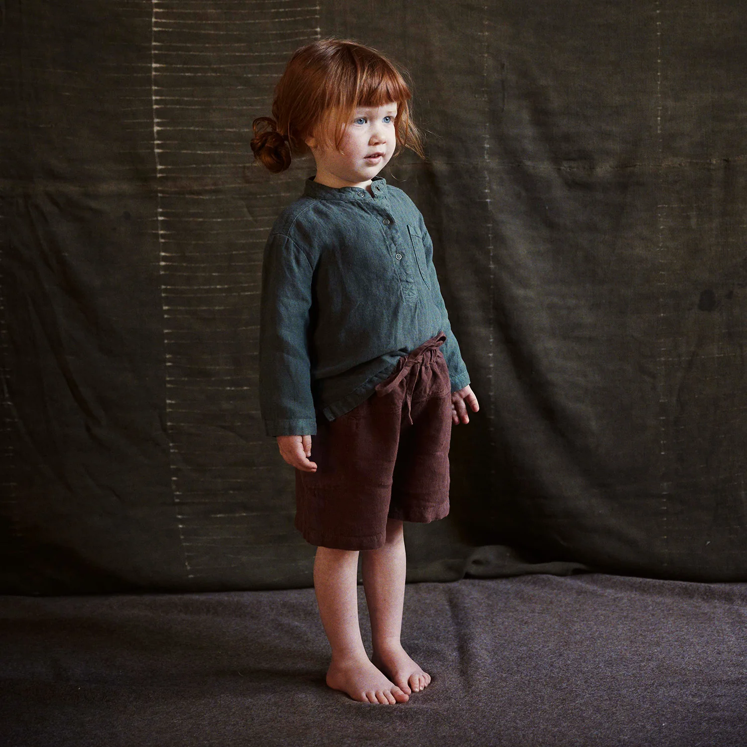 Rowan Baby & Kids Shorts - Linen - Damson - Image 18