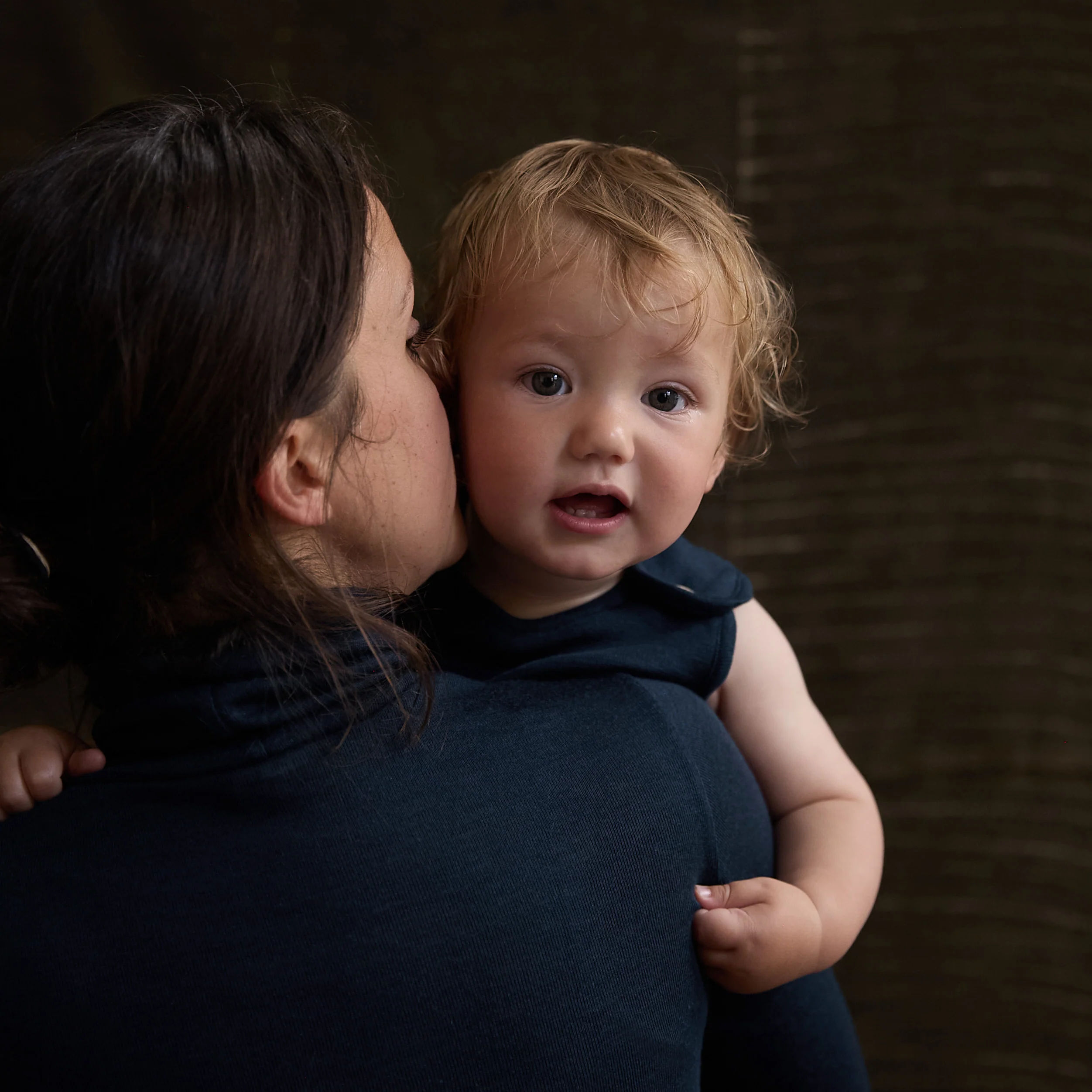 Ruff Baby Romper - Merino Wool & Silk - Night Ocean - Image 2