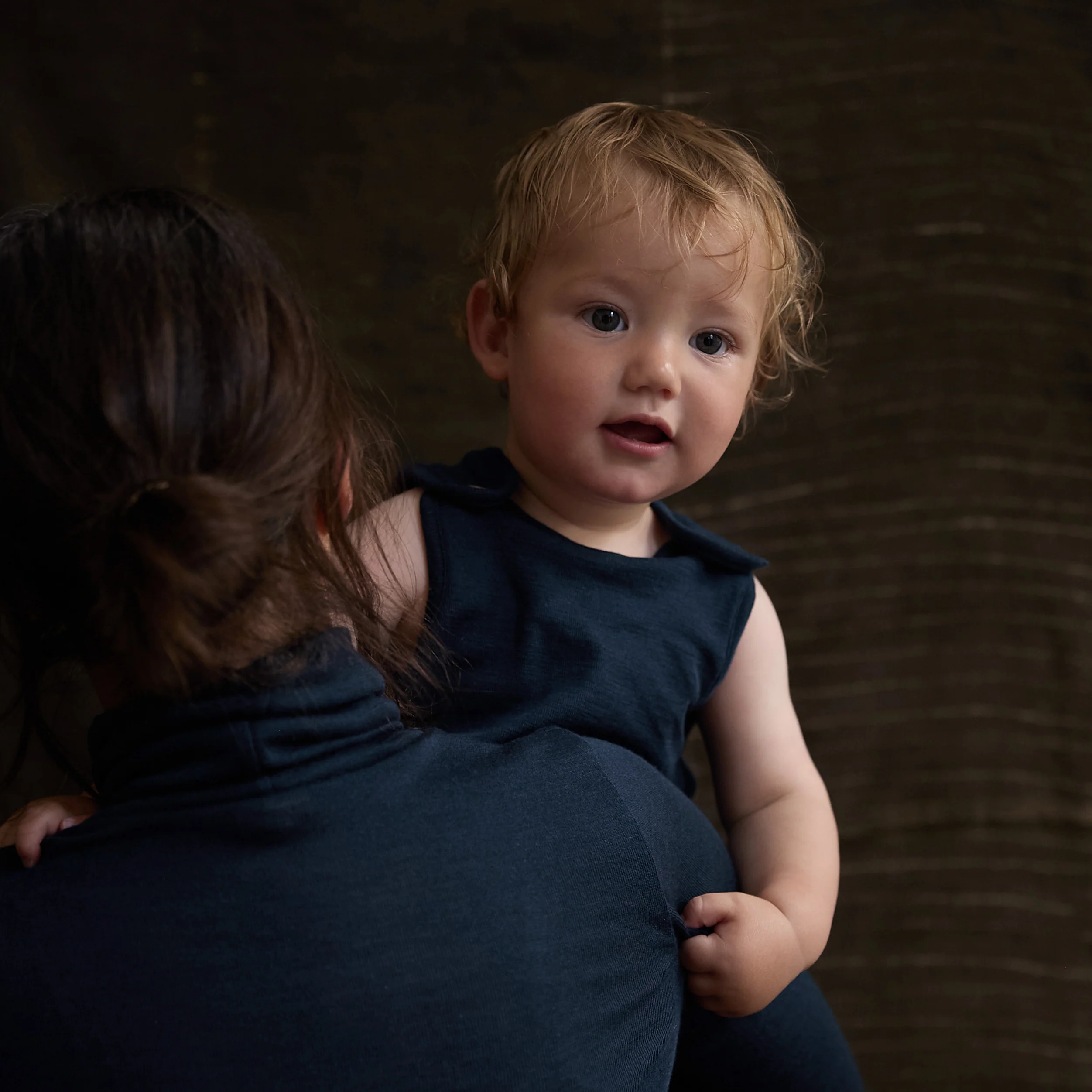 Ruff Baby Romper - Merino Wool & Silk - Night Ocean - Image 4