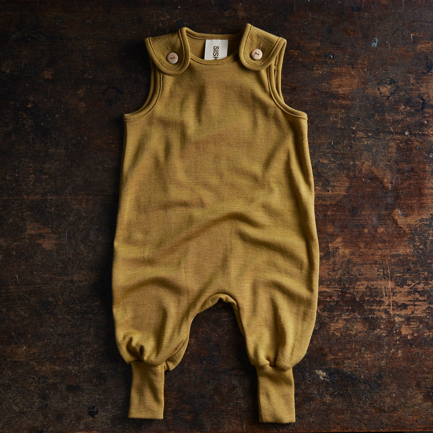 Ruff Baby Romper - Merino Wool & Silk - Pistachio - Image 2