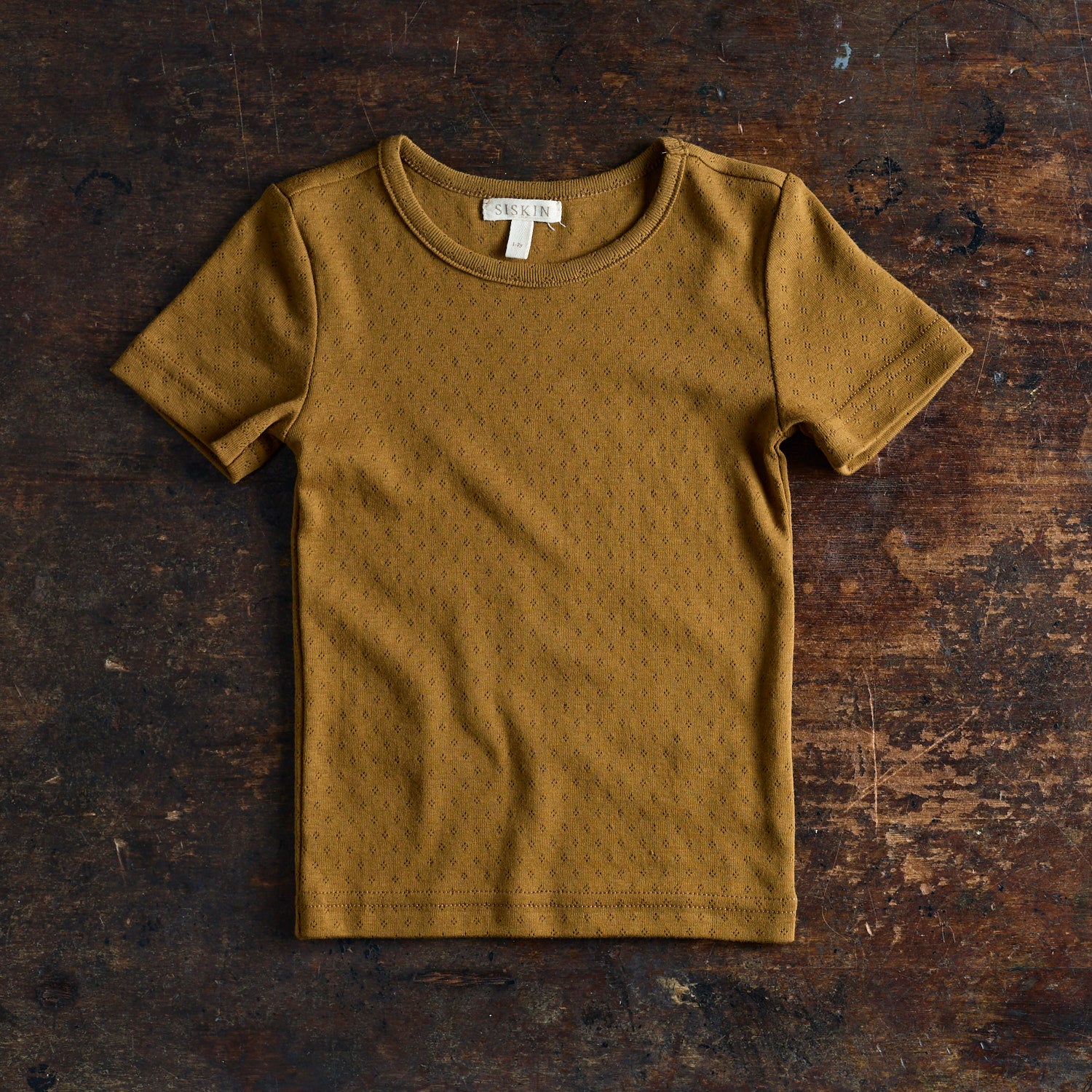 Smew Baby & Kids Top - Cotton Pointelle - Copper - Image 2