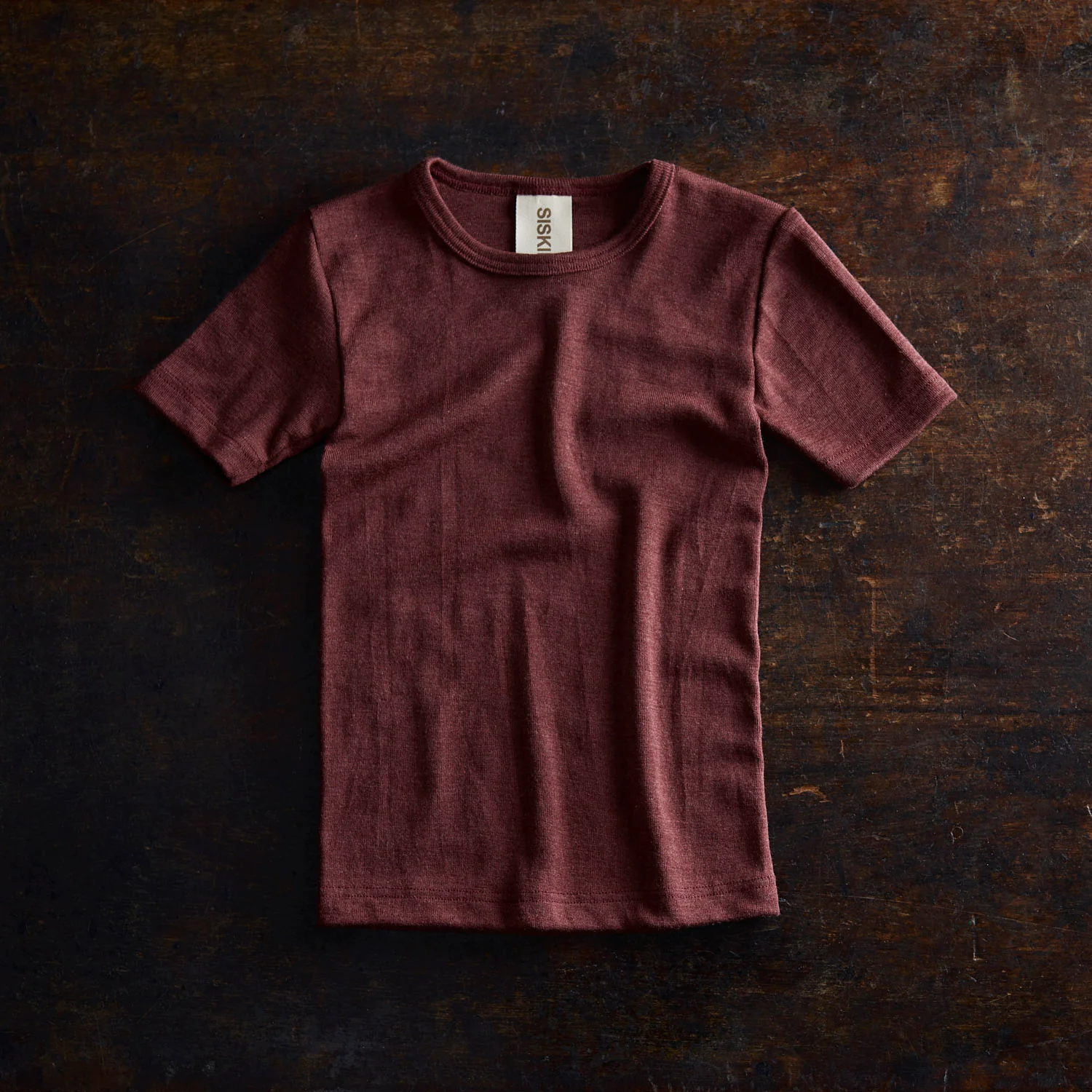 Smew Kids Top - Merino Wool & Silk - Fig - Image 3