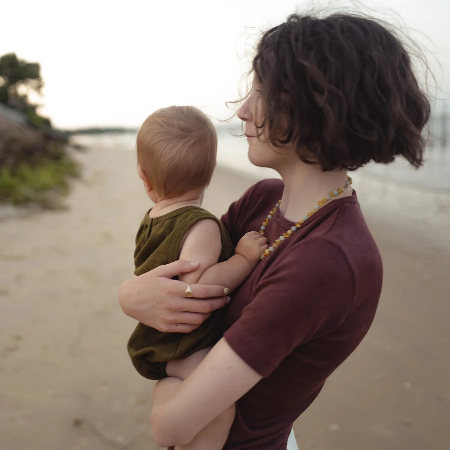 Smew Kids Top - Merino Wool & Silk - Fig - Image 4