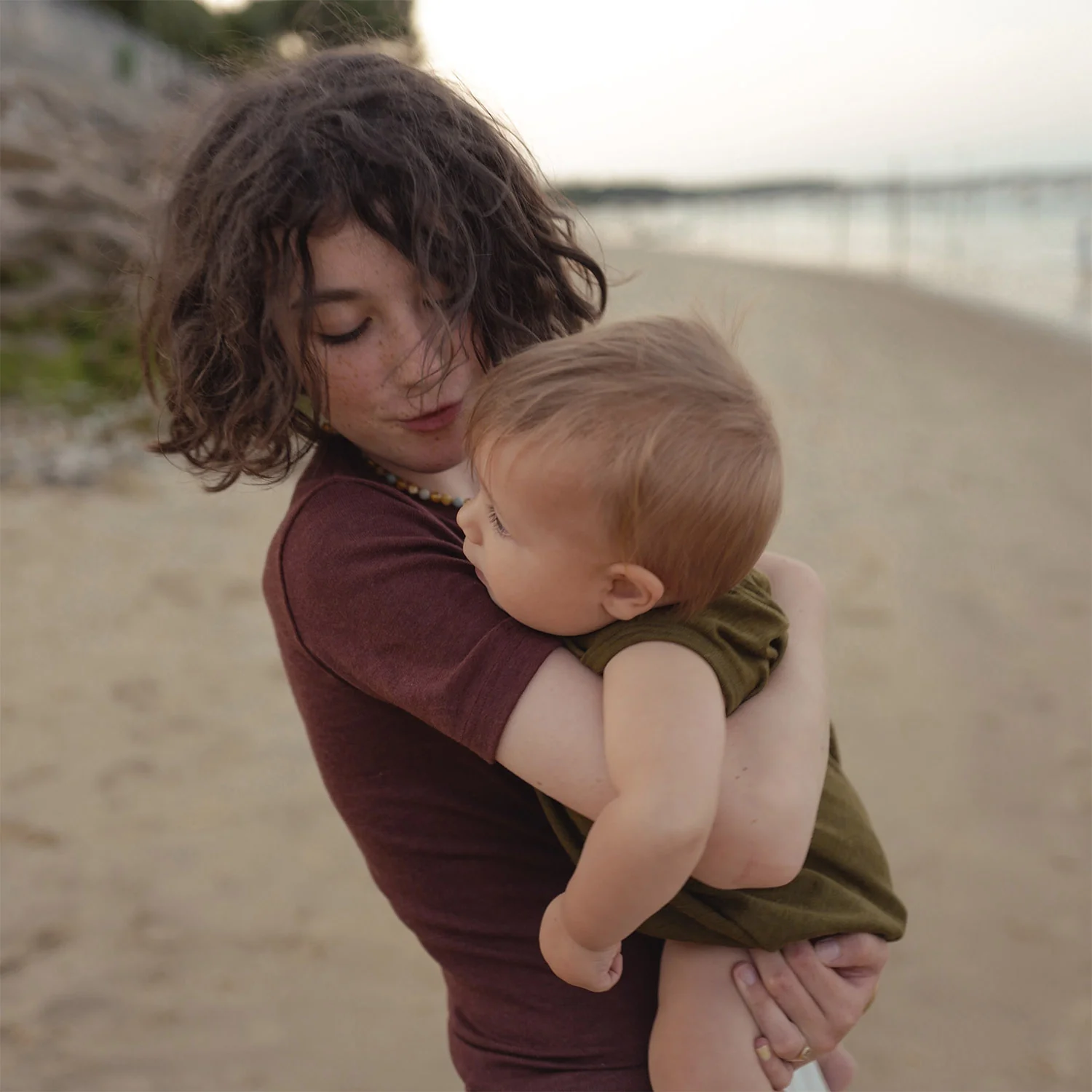 Smew Kids Top - Merino Wool & Silk - Fig - Image 6