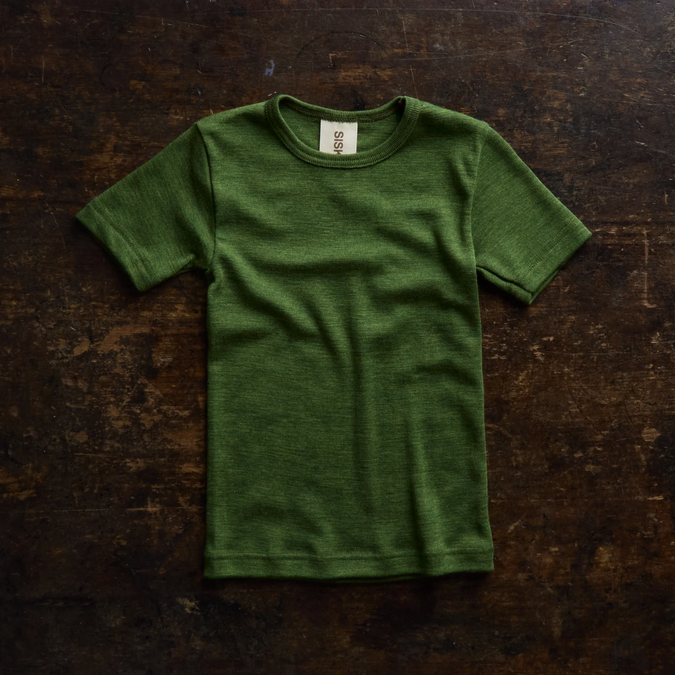 Smew Kids Top - Merino Wool & Silk - Forest - Image 2