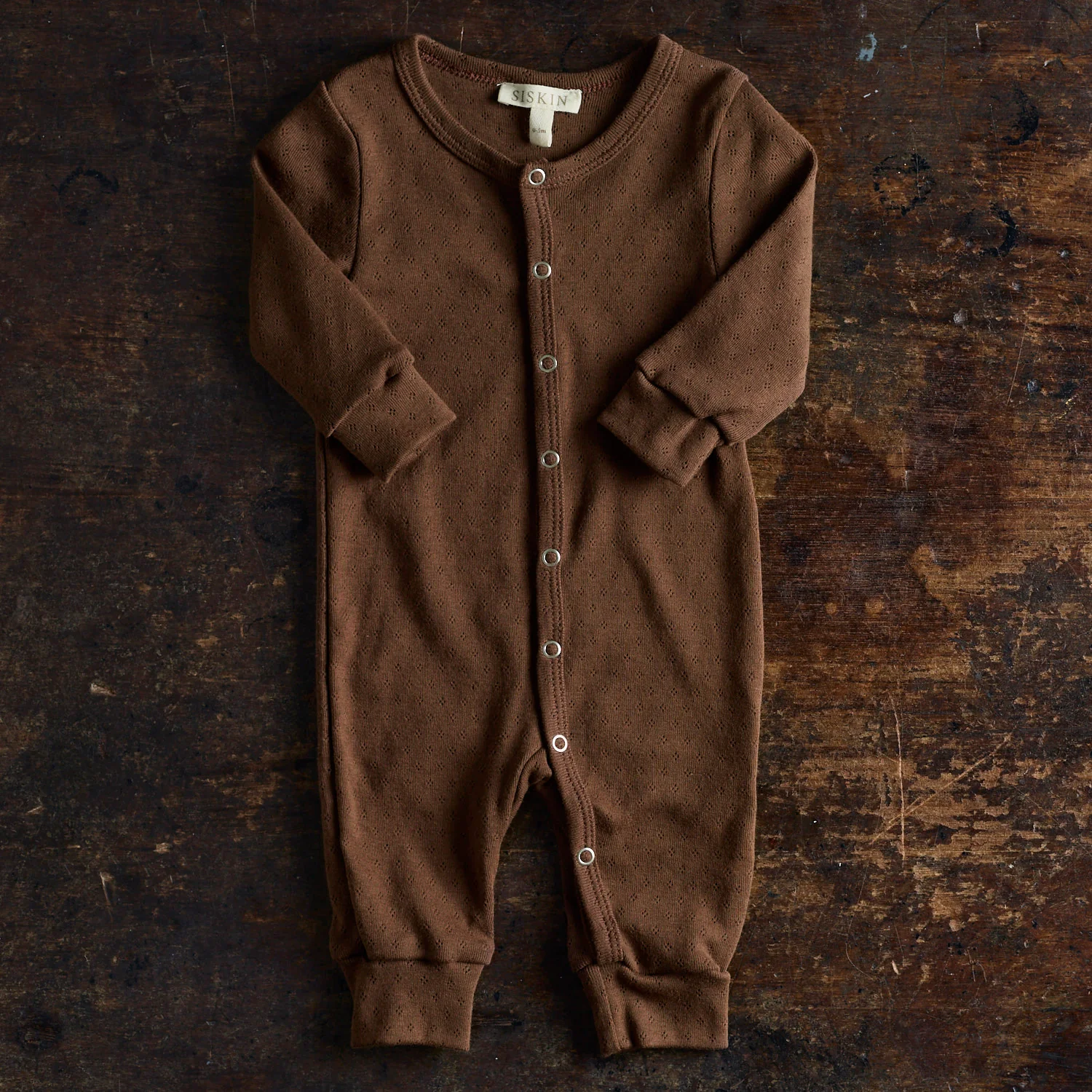 Stork Baby Pyjamas - Cotton Pointelle - Squirrel - Image 2