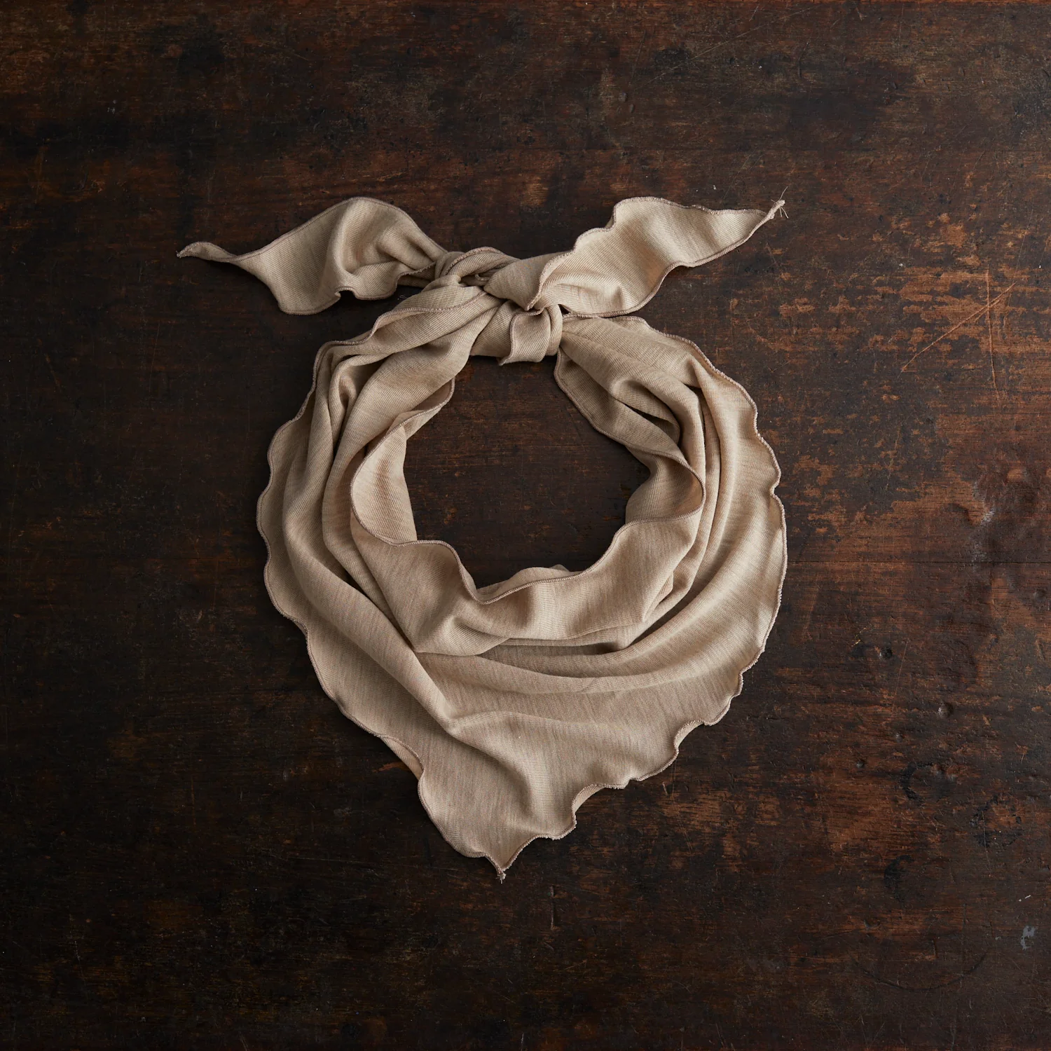 Swan Adults Bandana/Scarf - Merino Wool & Silk - Sandstorm - Image 2