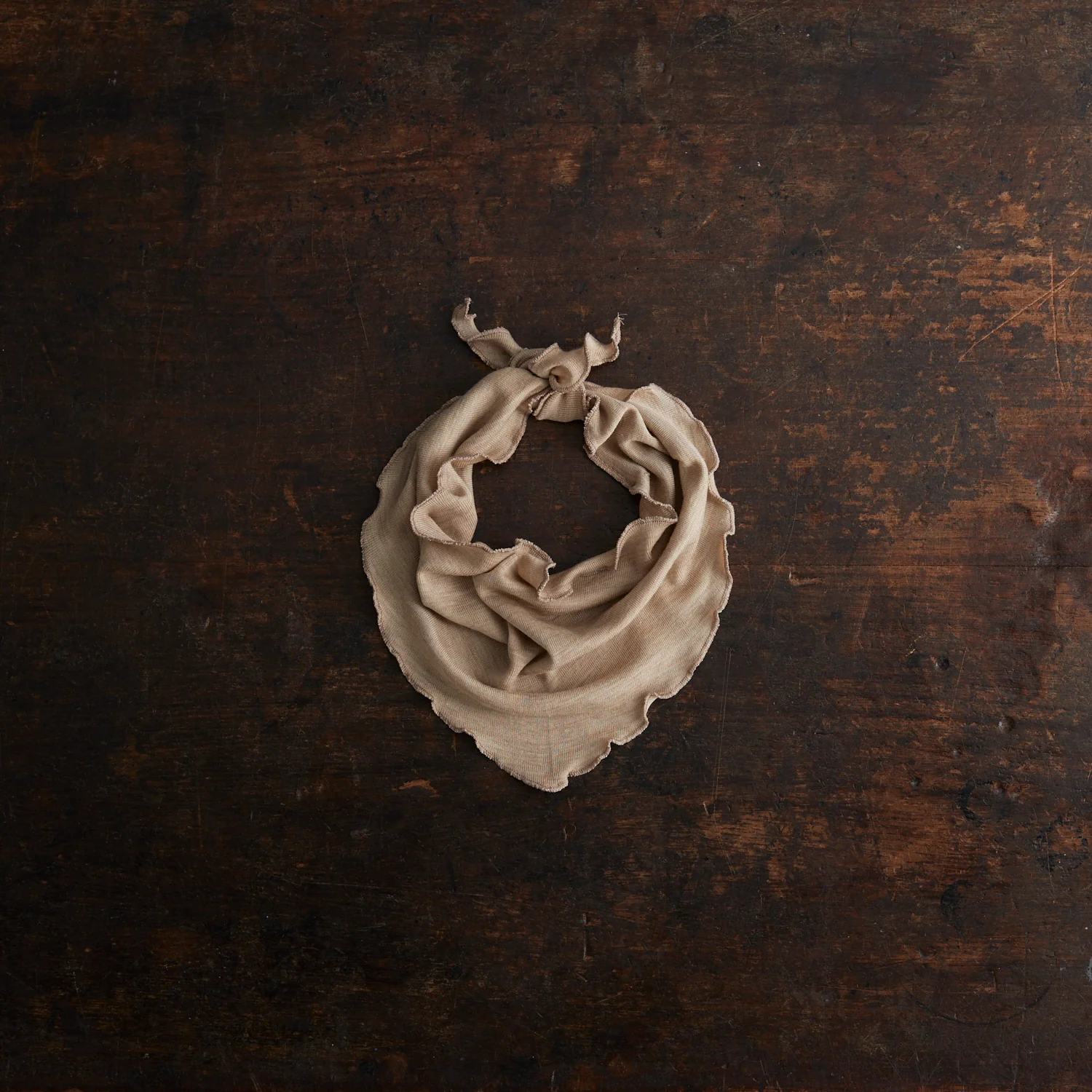 Swan Baby & Kids Bandana - Merino Wool & Silk - Sandstorm