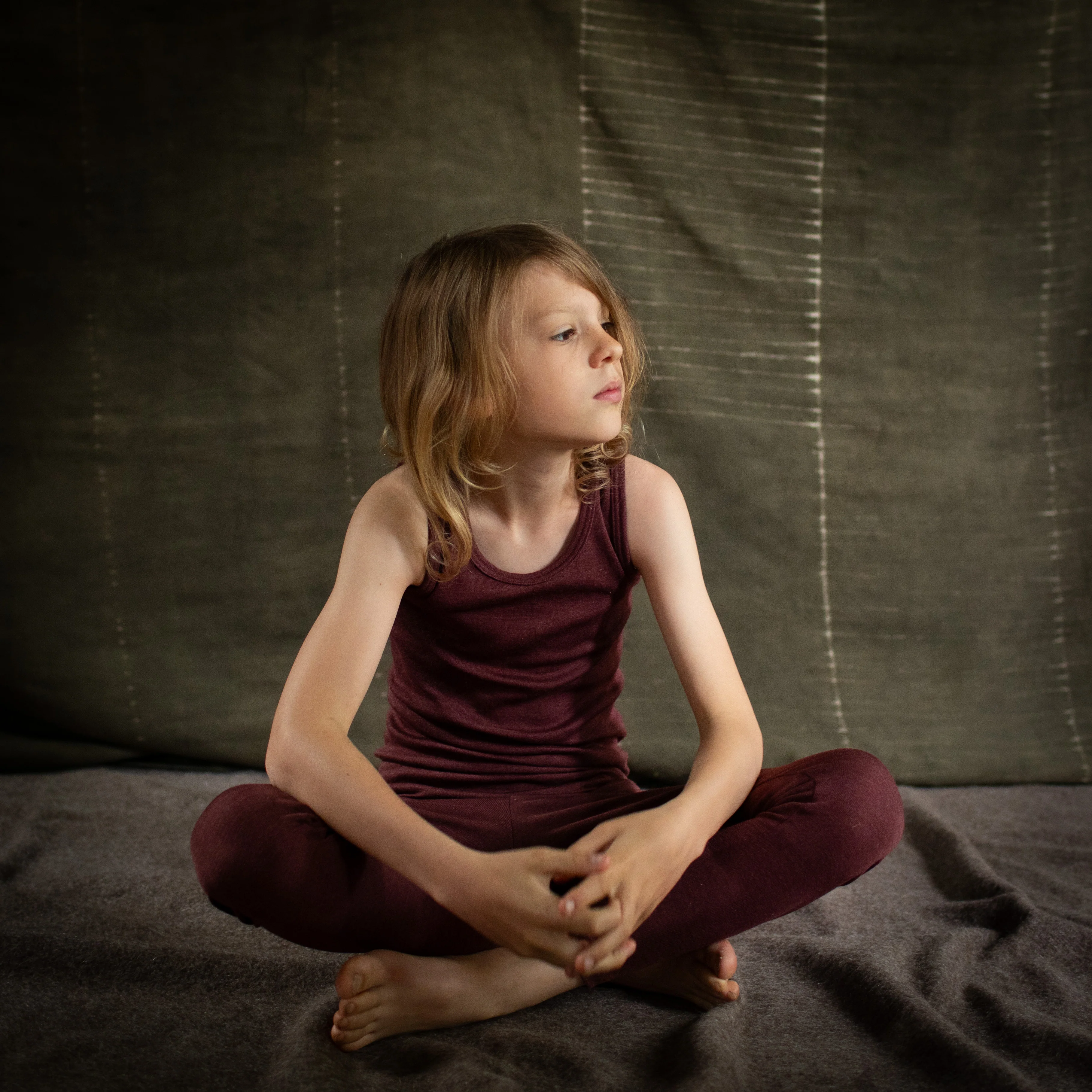 Swift Kids Top - Merino Wool & Silk - Fig