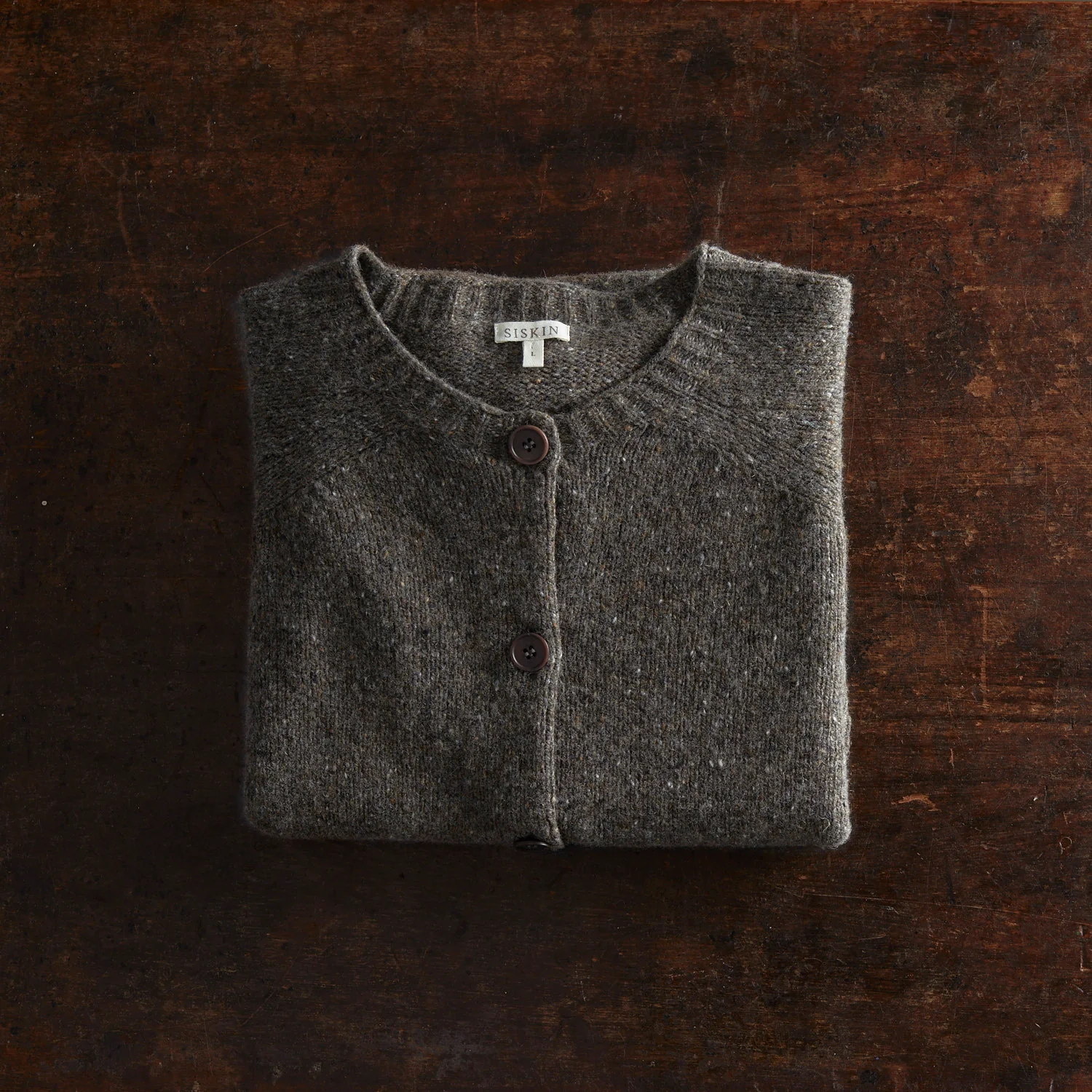 Terra Women's Cardigan - Donegal Wool - Granite - Image 7
