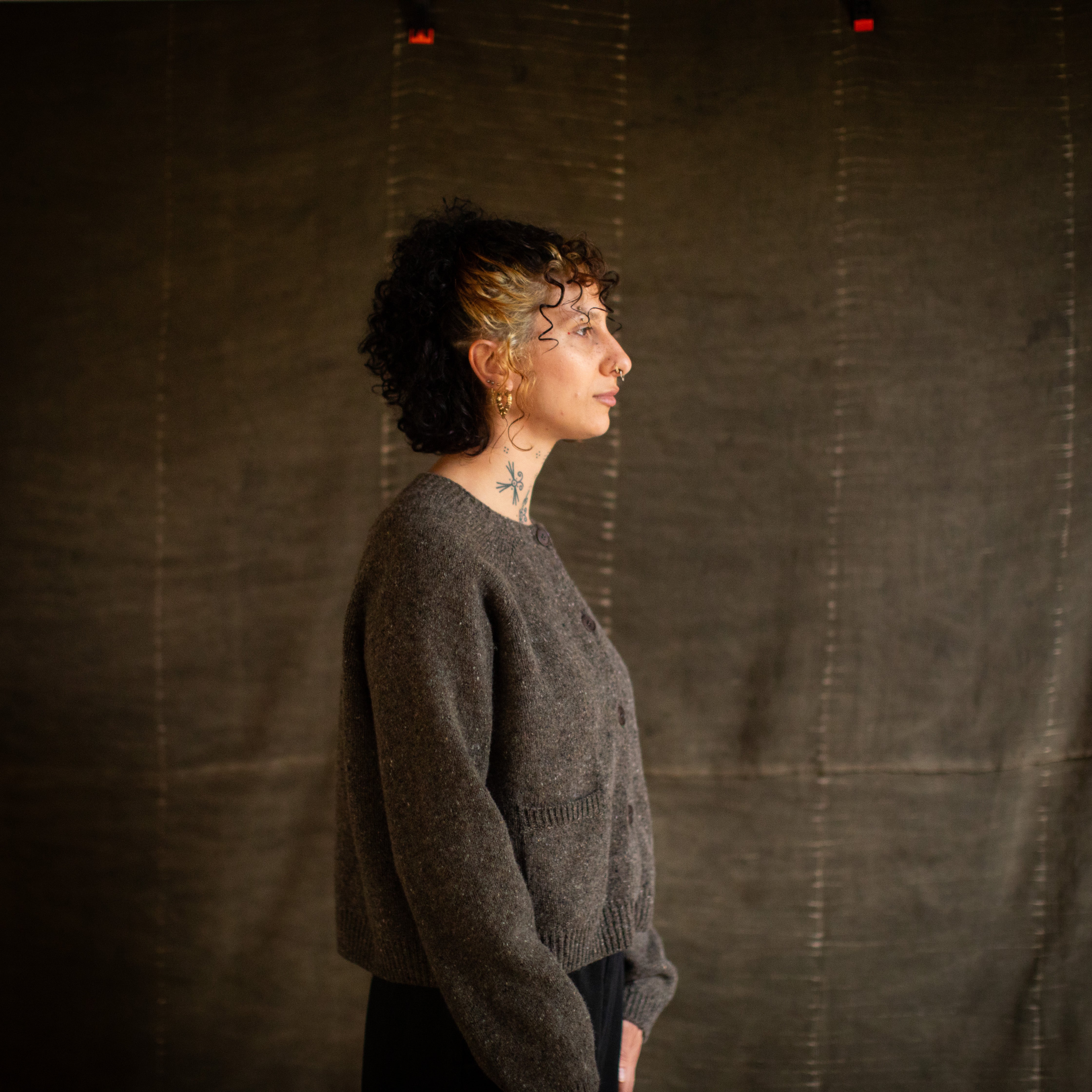 Terra Women's Cardigan - Donegal Wool - Granite - Image 8