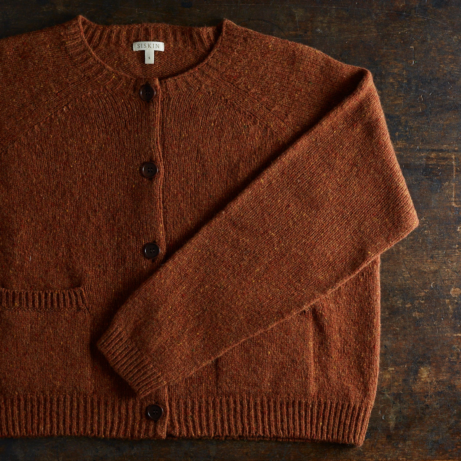 Terra Women's Cardigan - Donegal Wool - Cinnamon - Image 4