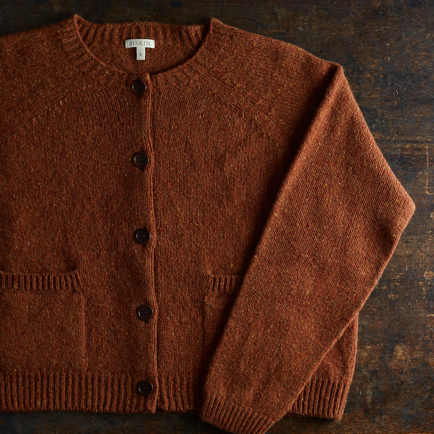 Terra Women's Cardigan - Donegal Wool - Cinnamon - Image 6