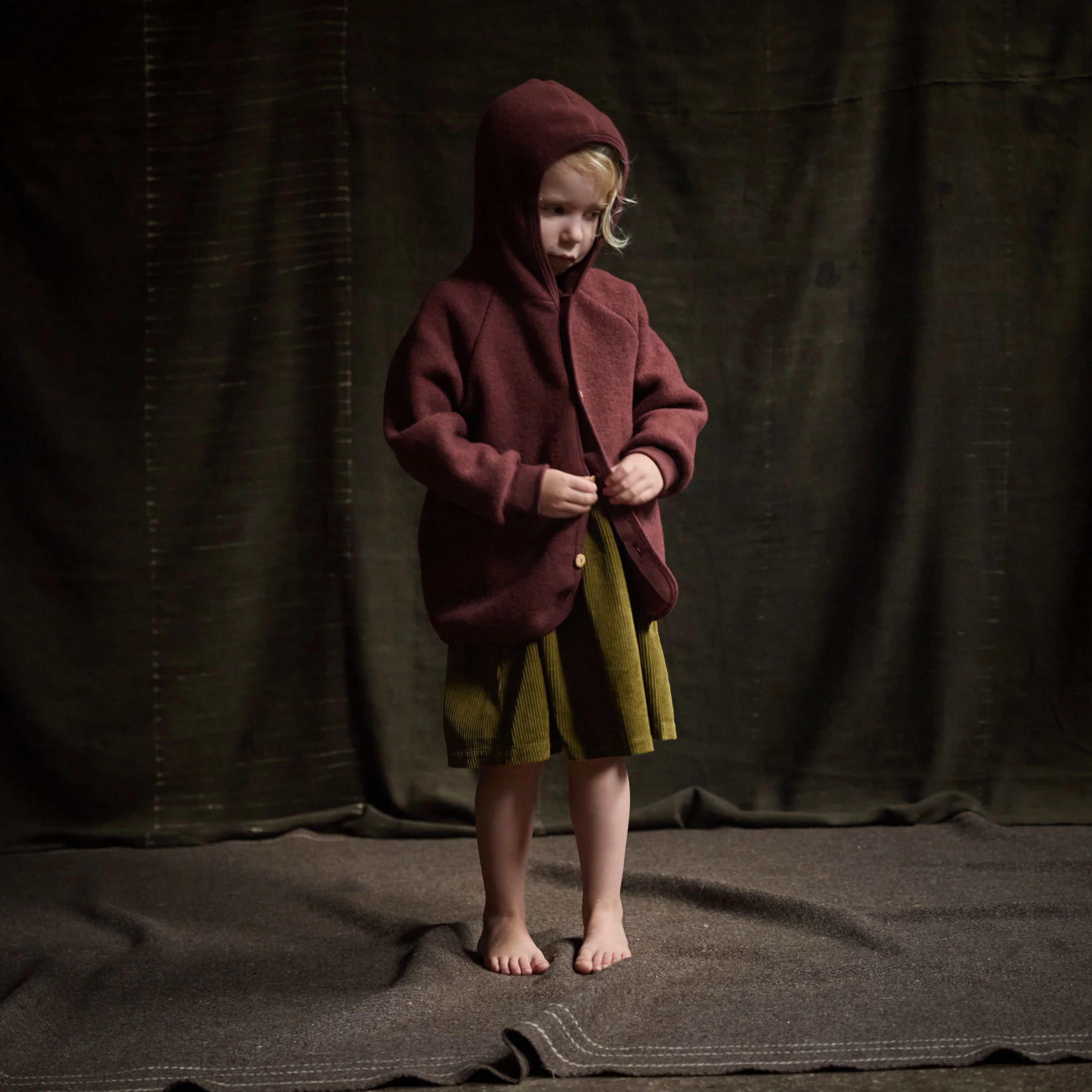 Tinker Baby & Kids Jacket - Merino Wool Fleece - Fig - Image 2
