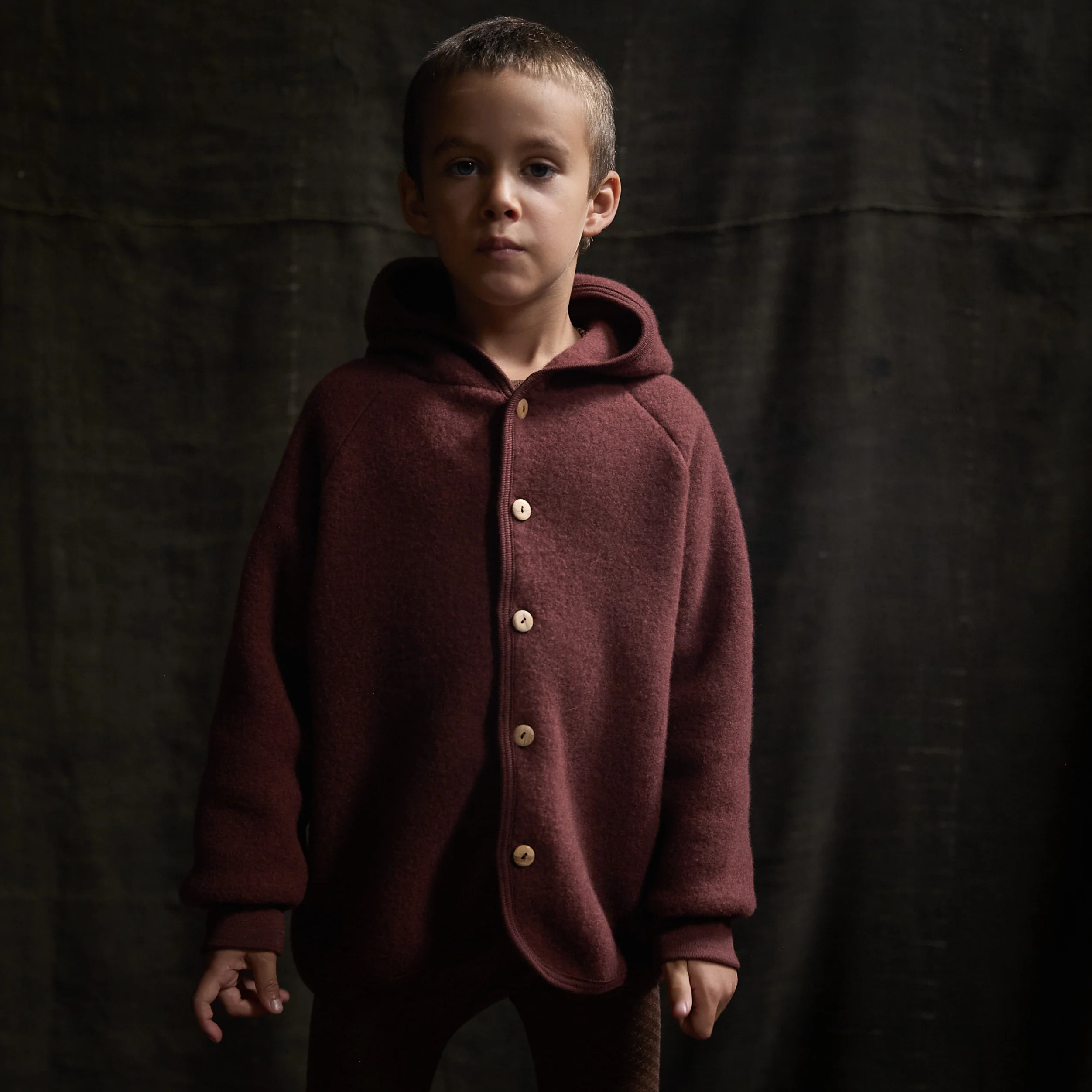 Tinker Baby & Kids Jacket - Merino Wool Fleece - Fig - Image 3