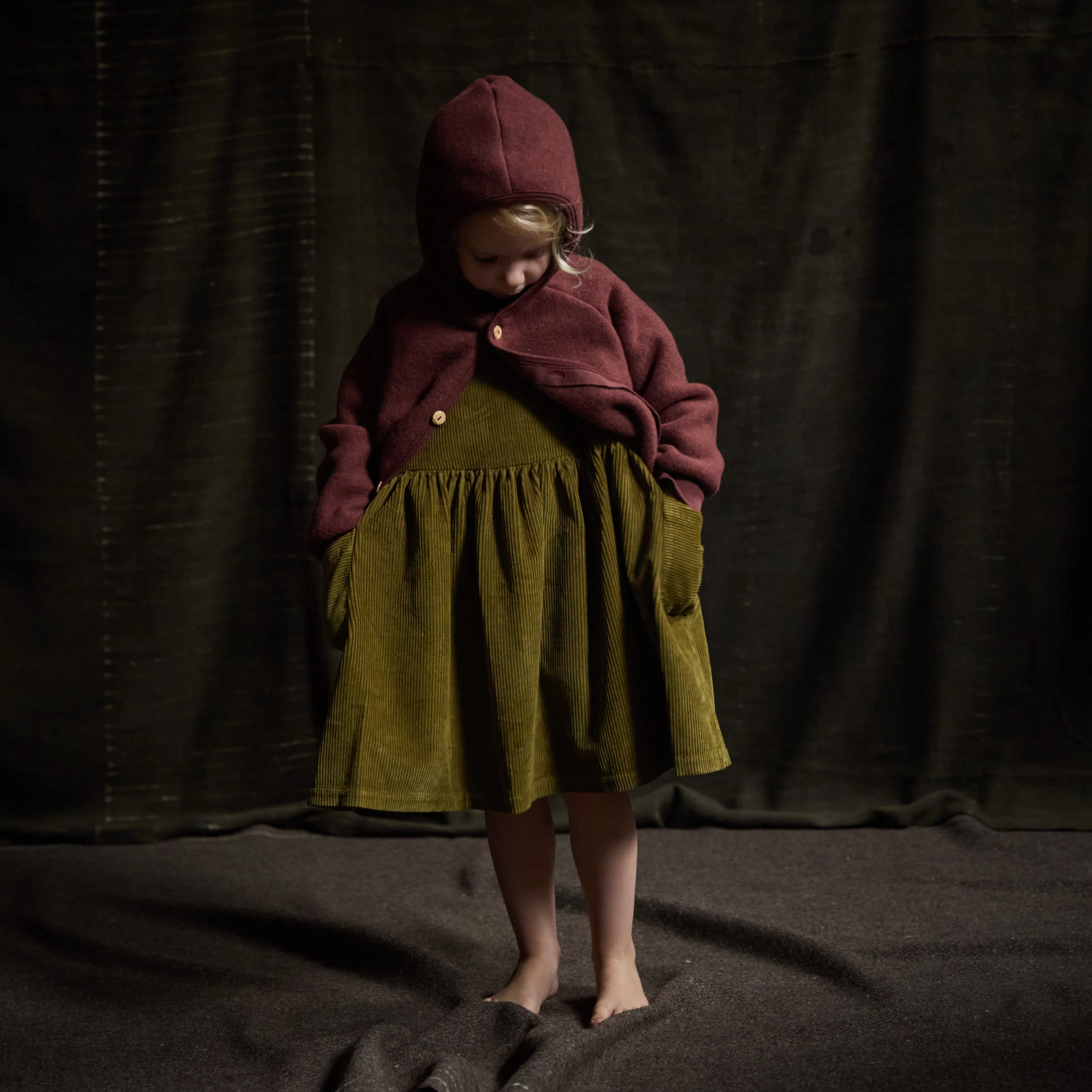 Tinker Baby & Kids Jacket - Merino Wool Fleece - Fig - Image 4