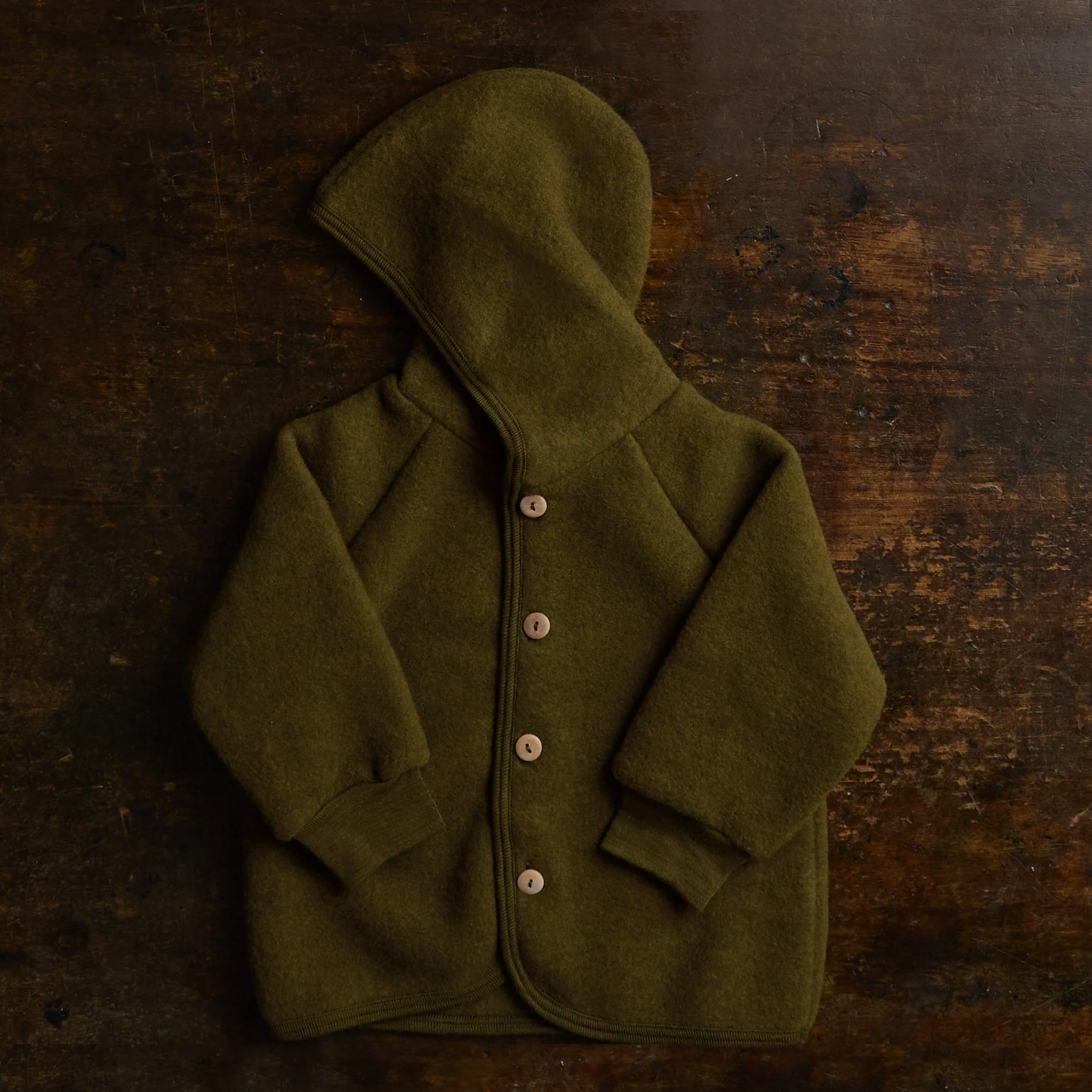 Tinker Baby & Kids Jacket - Merino Wool Fleece - Seaweed - Image 2