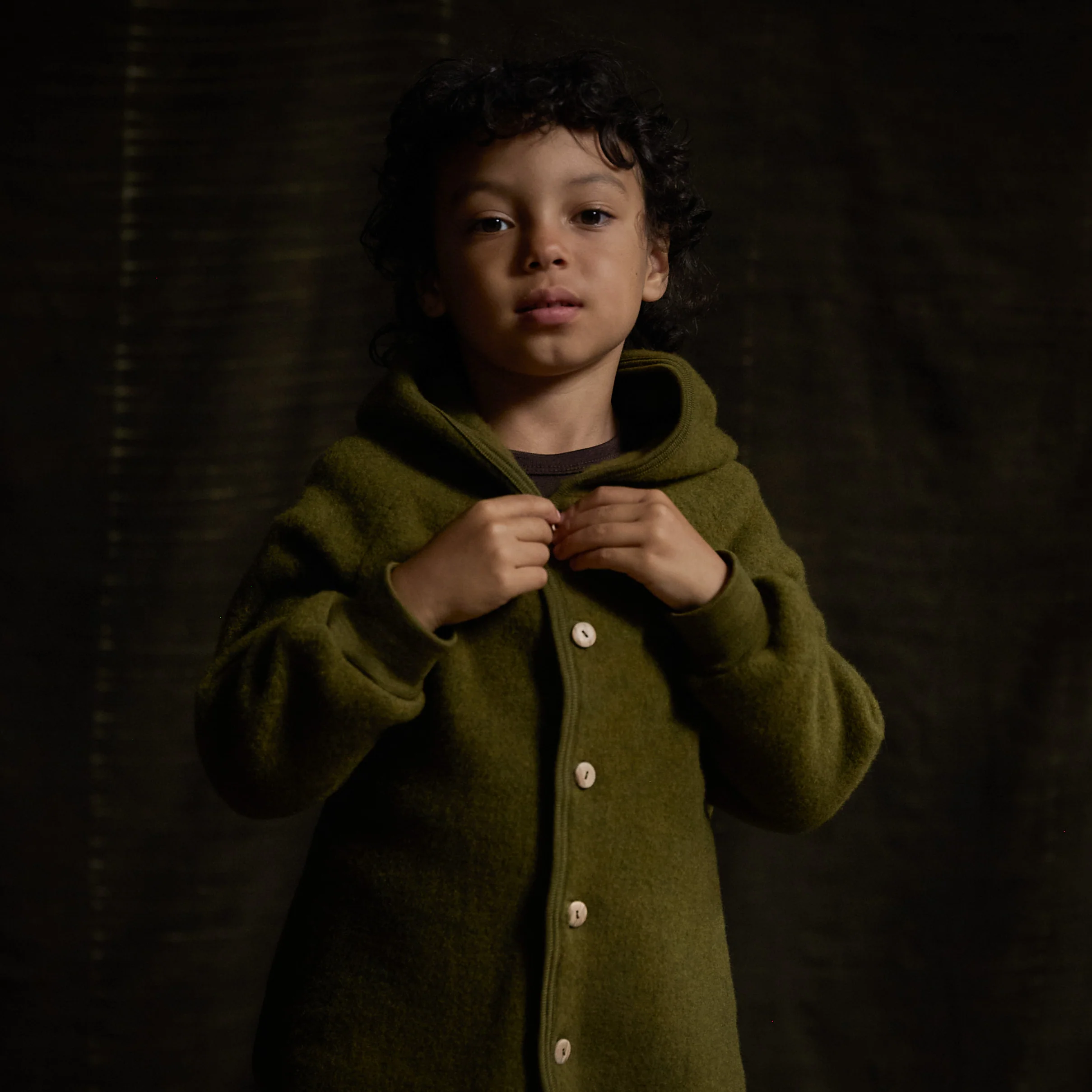 Tinker Baby & Kids Jacket - Merino Wool Fleece - Seaweed - Image 3