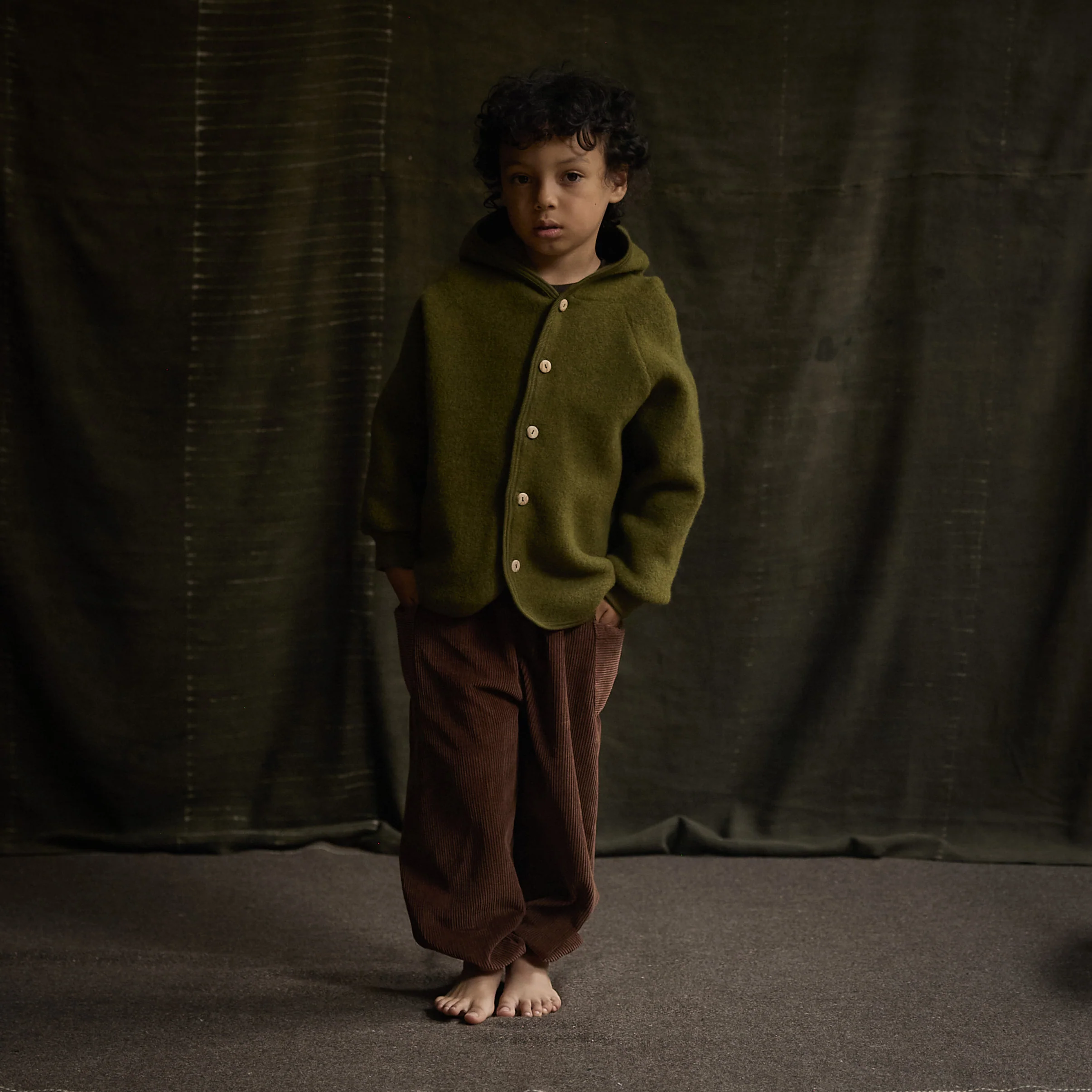 Tinker Baby & Kids Jacket - Merino Wool Fleece - Seaweed - Image 5