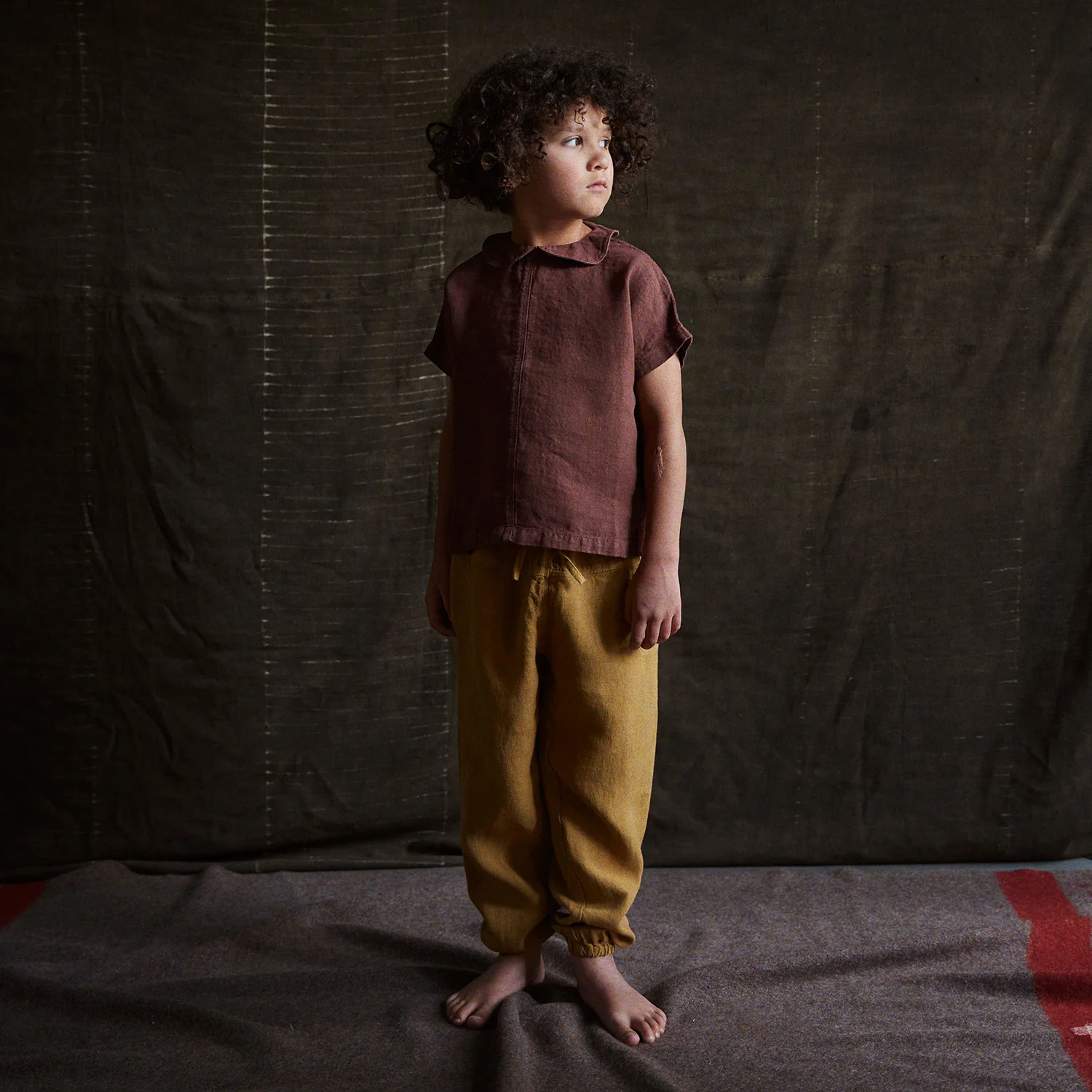 Willow Kids Blouse - Linen - Damson - Image 4