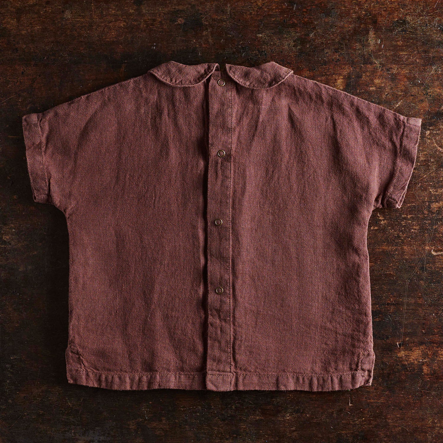 Willow Kids Blouse - Linen - Damson - Image 5