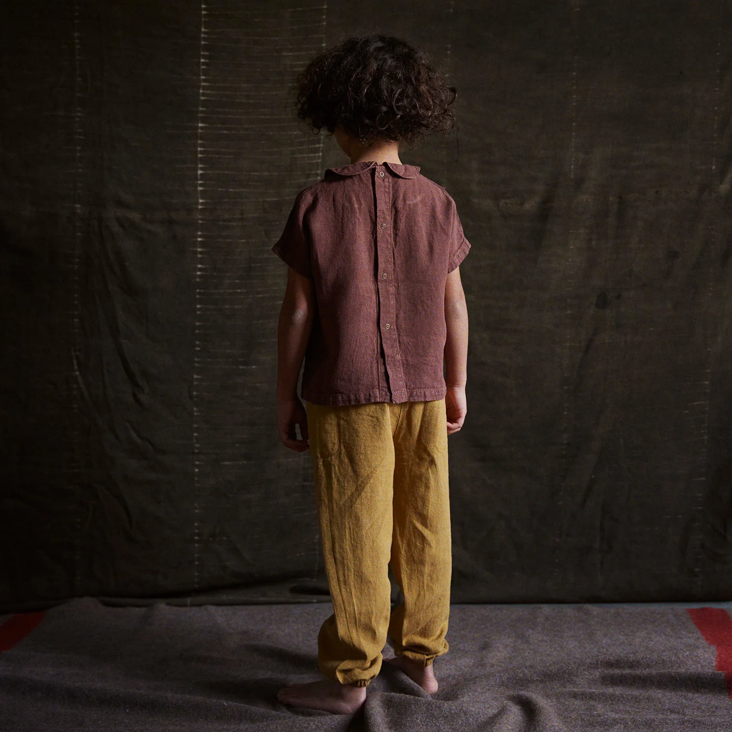 Willow Kids Blouse - Linen - Damson - Image 7