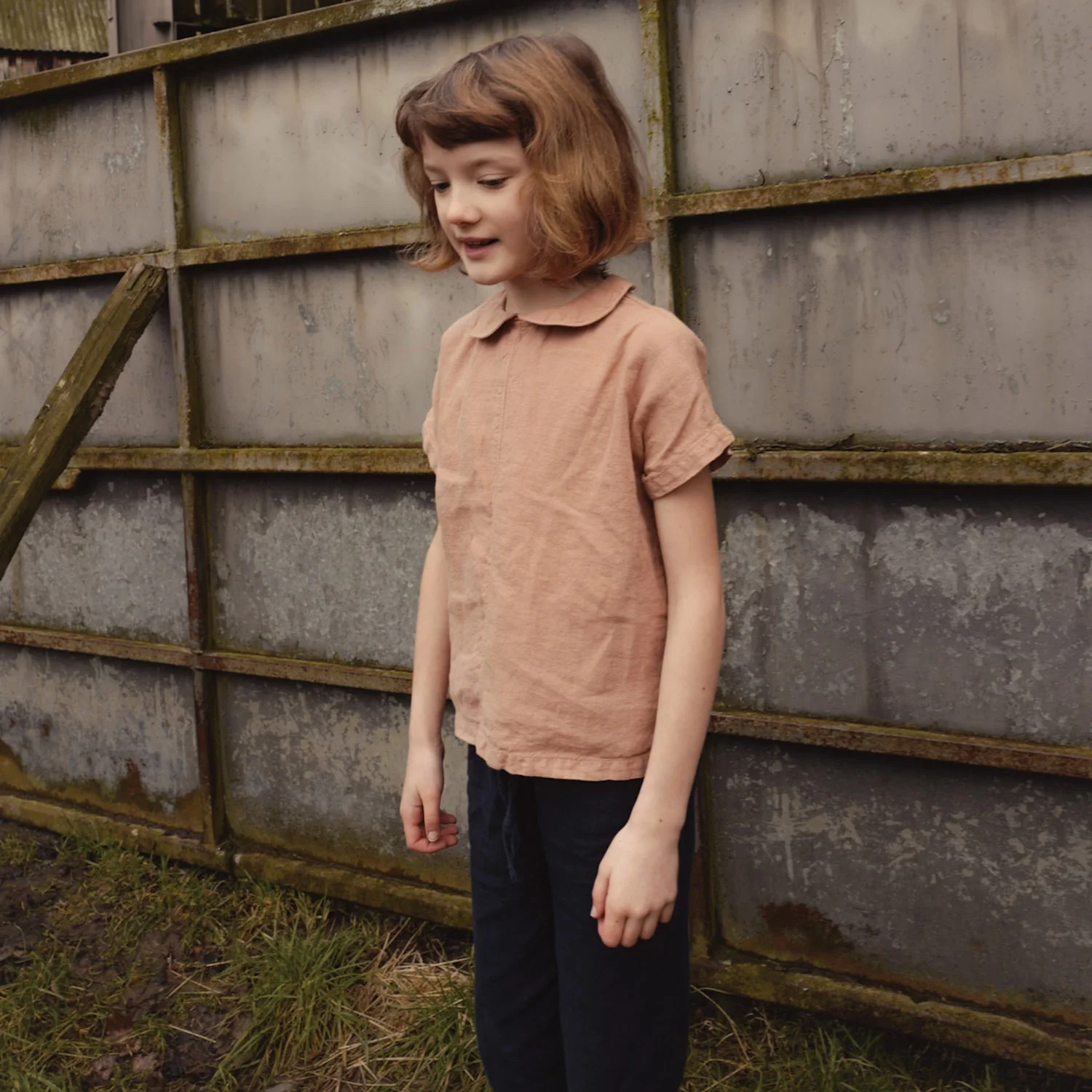 Willow Kids Blouse - Linen - Peony