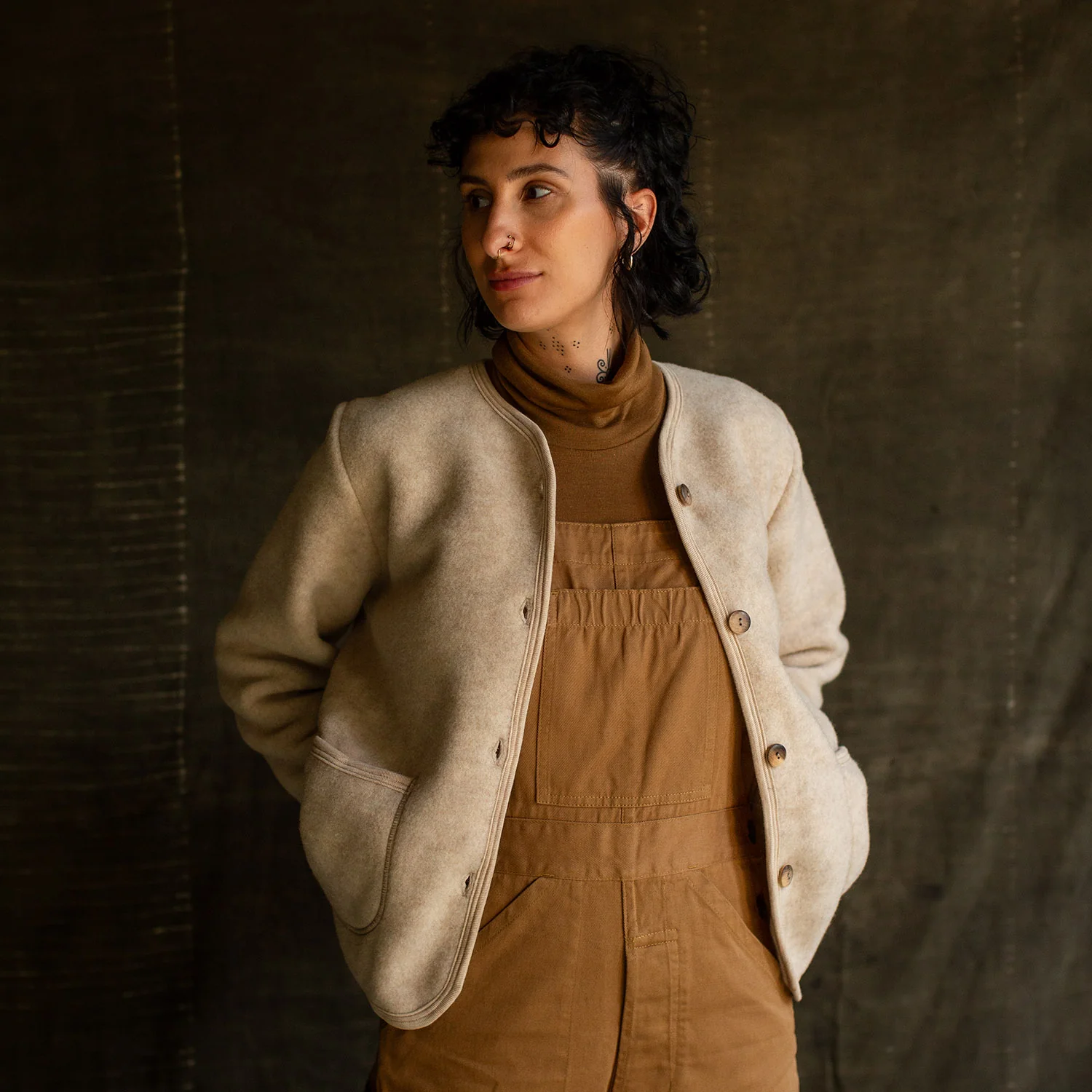 Harrier Women's Jacket - Merino Wool Fleece - Sandstorm - Image 3