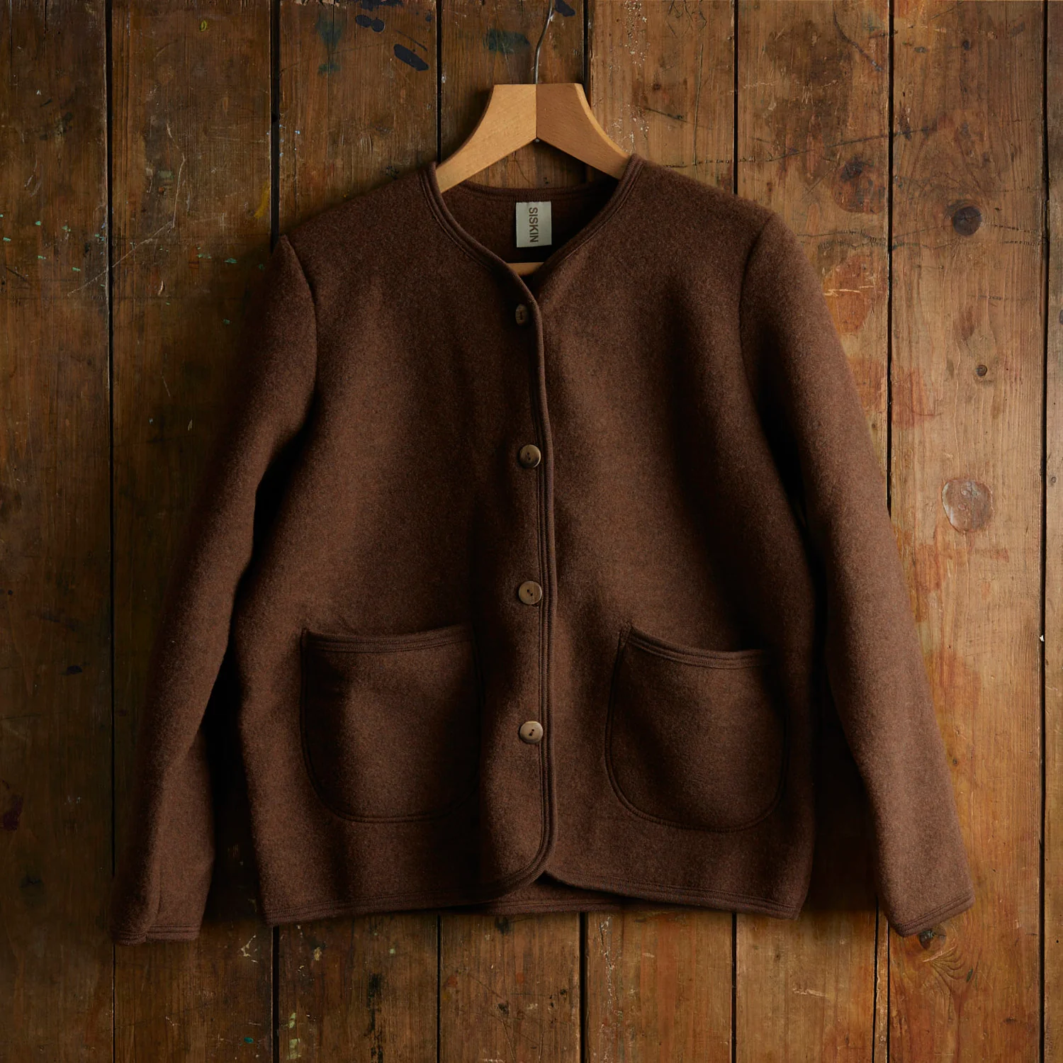 Harrier Women's Jacket - Merino Wool Fleece - Squirrel