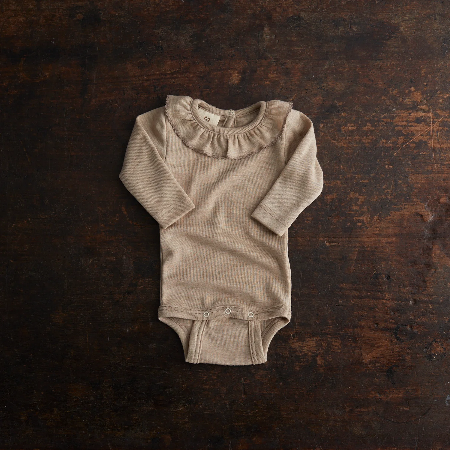 Wren Baby Body - Merino Wool & Silk - Sandstorm - Image 2