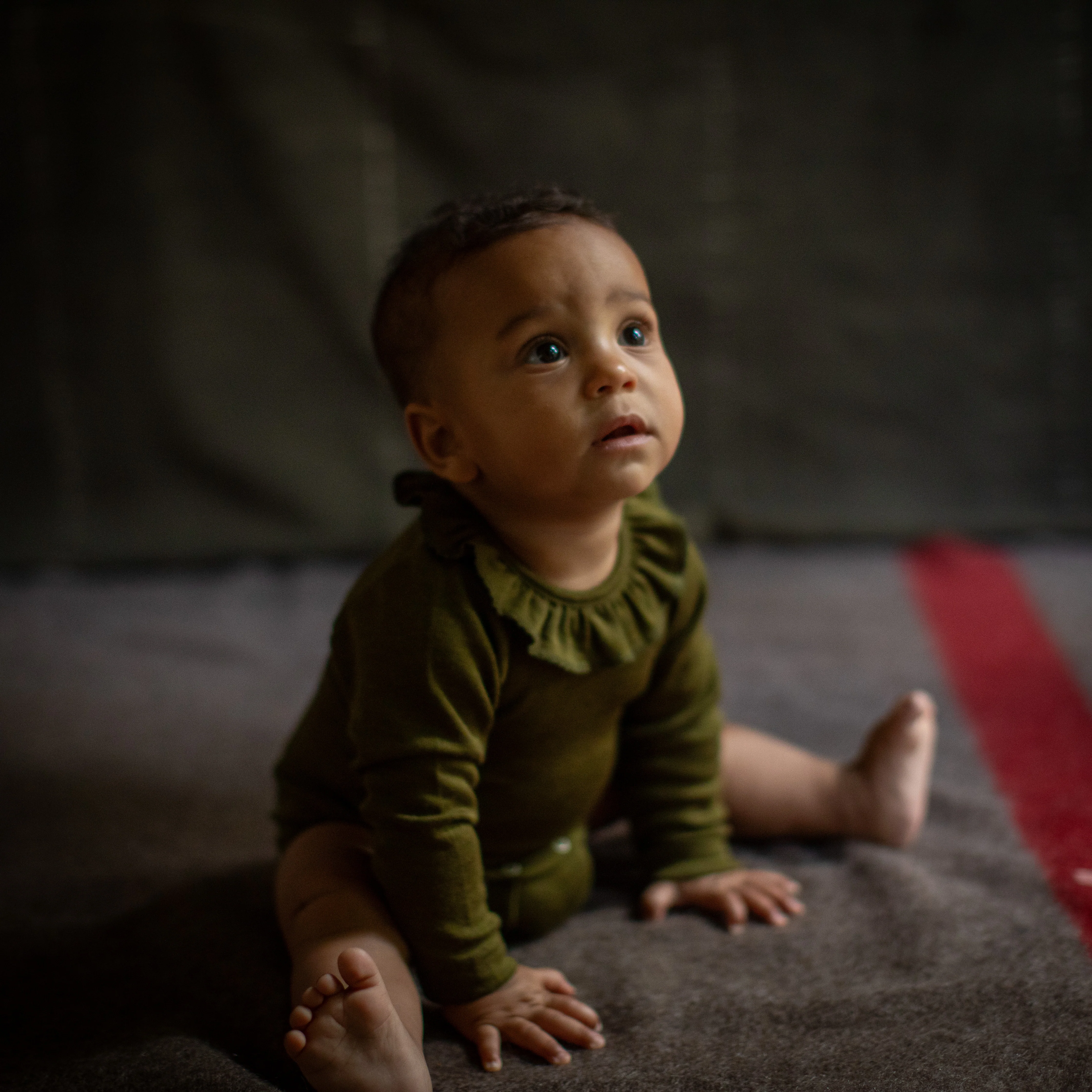 Wren Baby Body - Merino Wool & Silk - Seaweed - Image 3