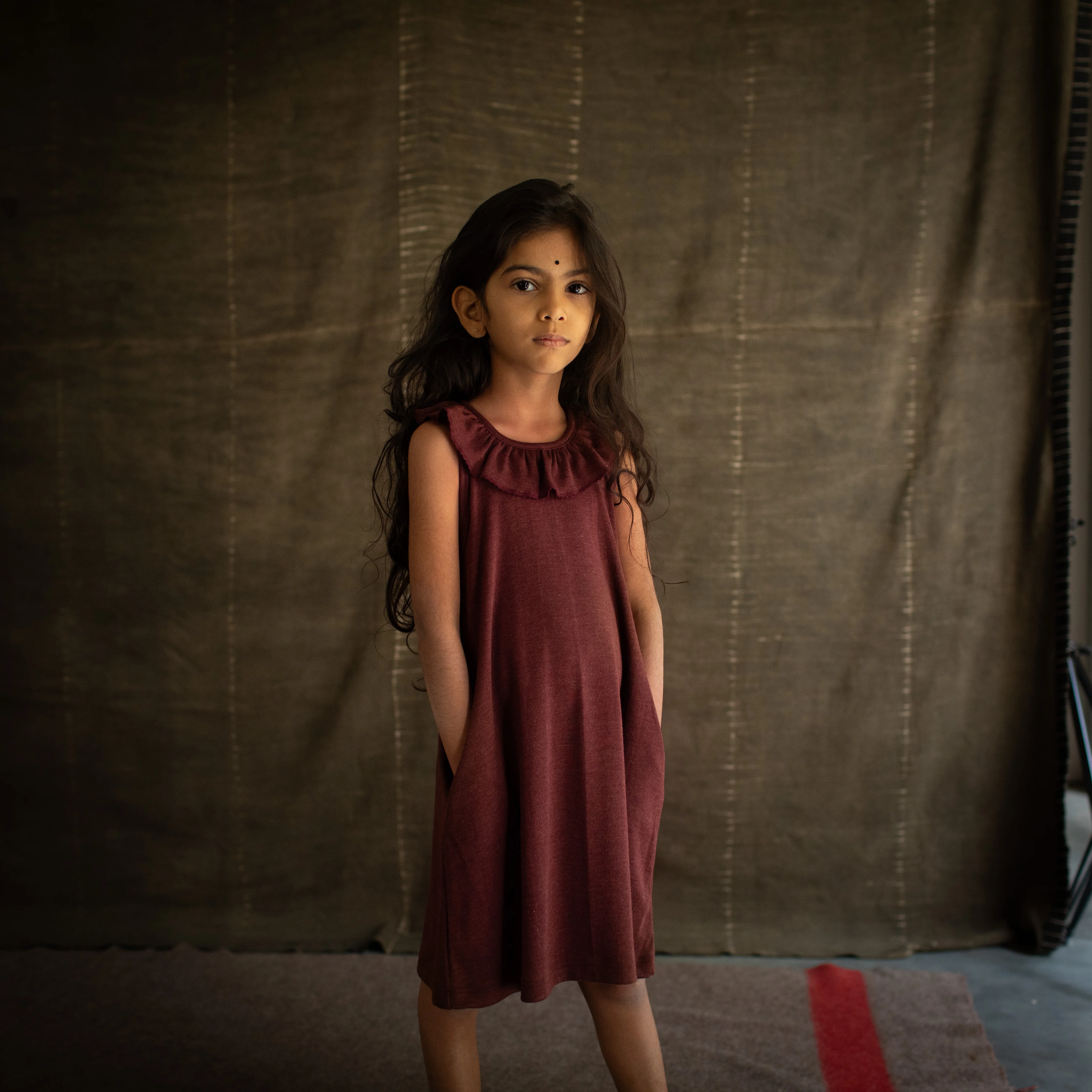 Wren Baby & kids Dress - Merino Wool & Silk - Fig - Image 12