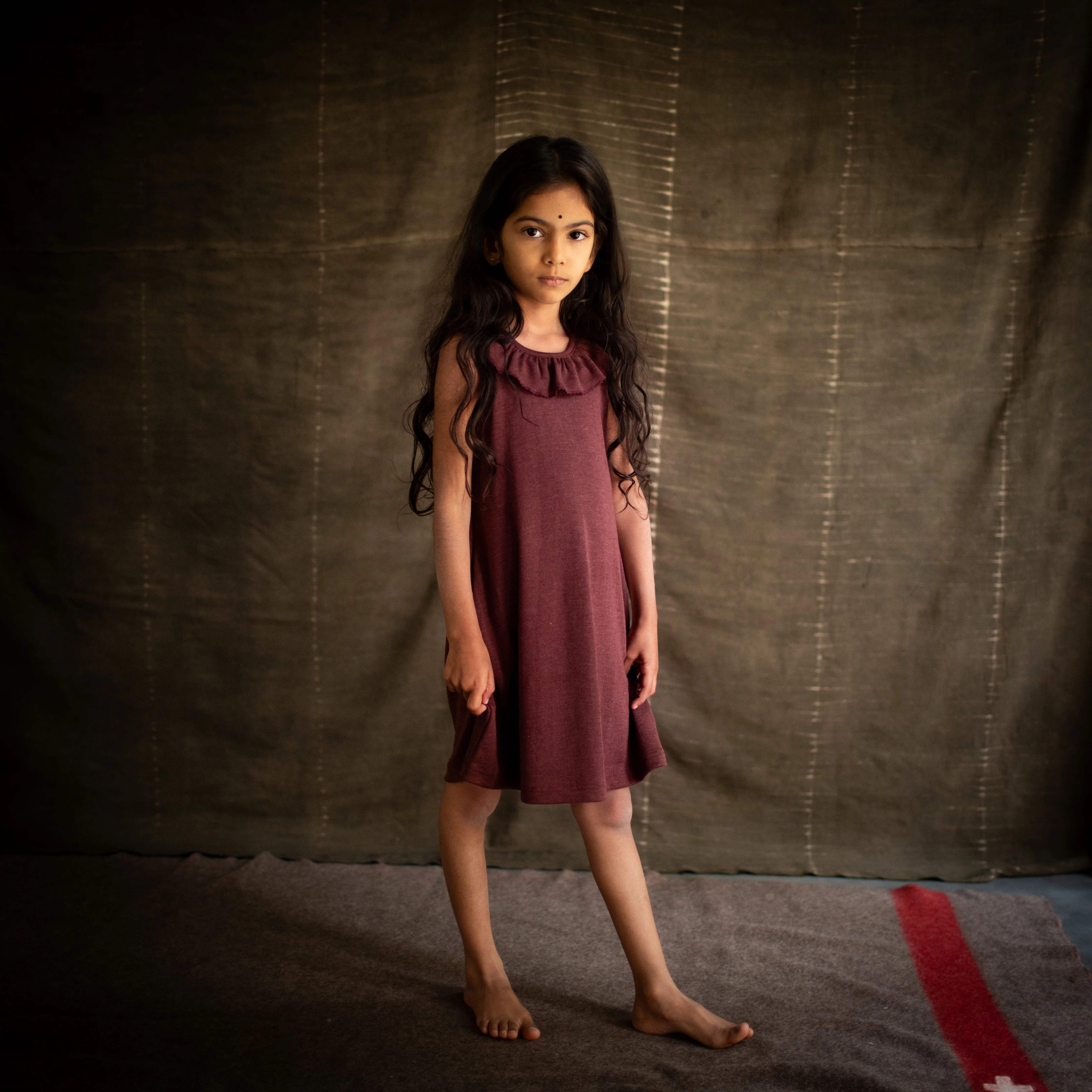 Wren Baby & kids Dress - Merino Wool & Silk - Fig - Image 13