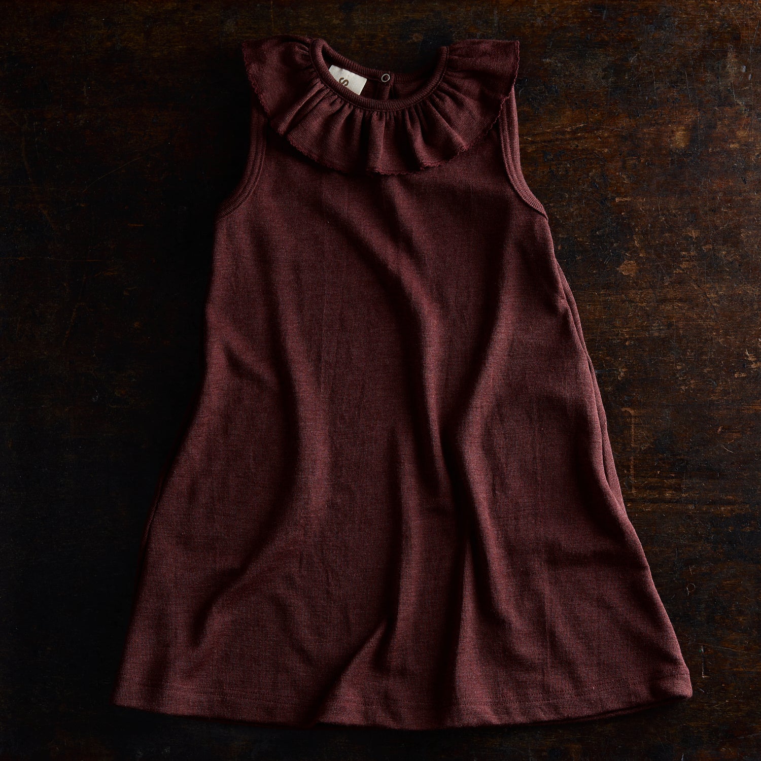Wren Baby & kids Dress - Merino Wool & Silk - Fig - Image 14
