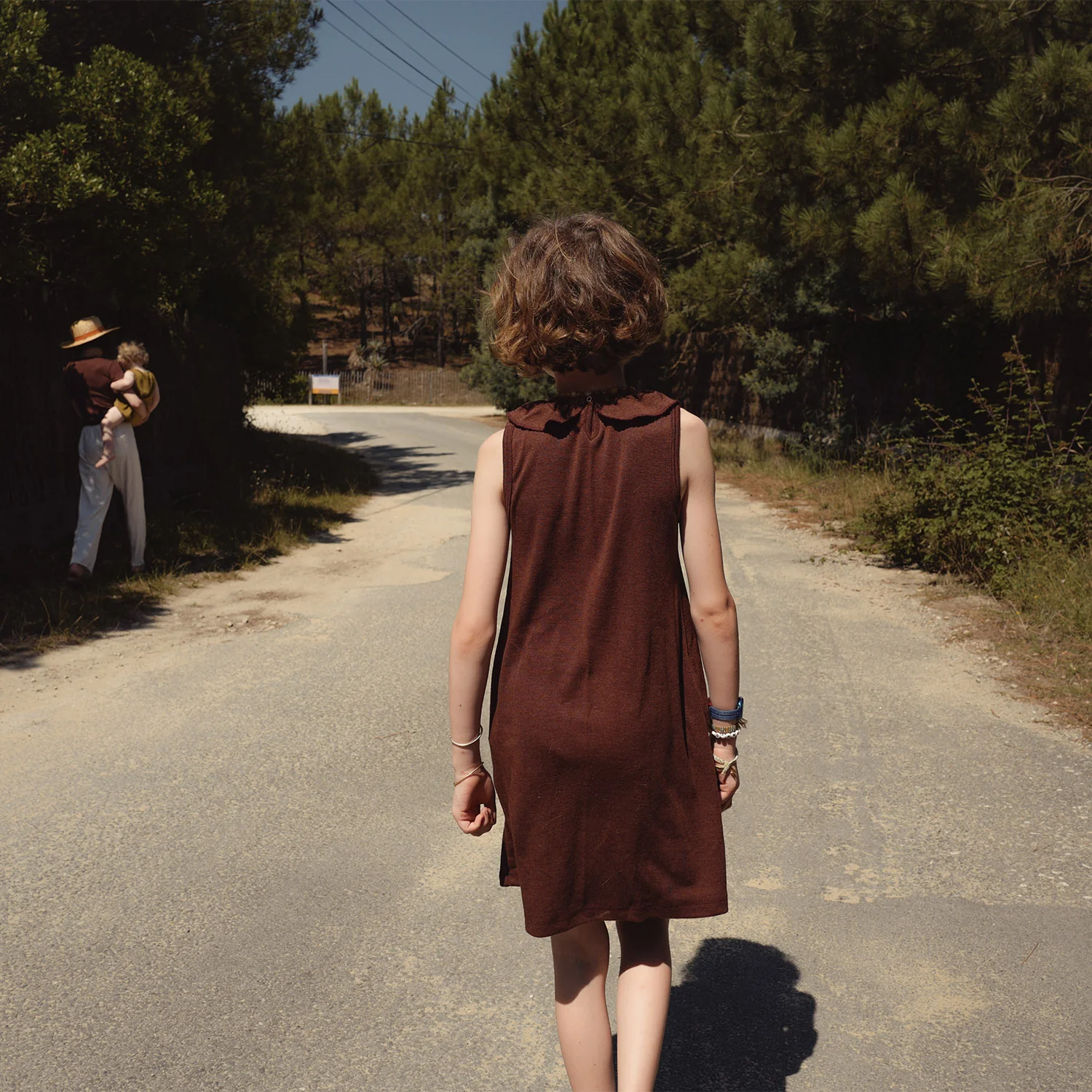 Wren Baby & kids Dress - Merino Wool & Silk - Fig - Image 3
