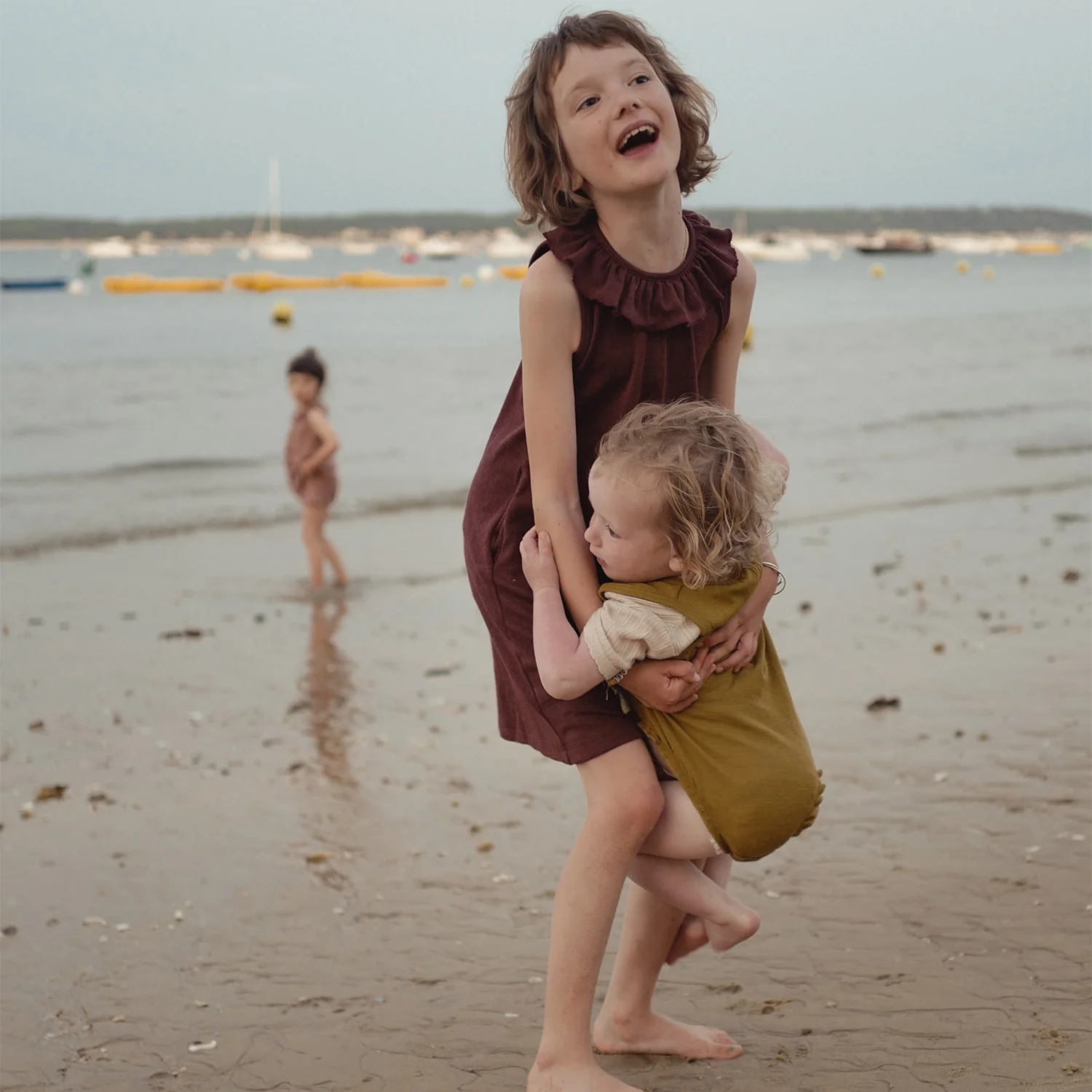 Wren Baby & kids Dress - Merino Wool & Silk - Fig - Image 5