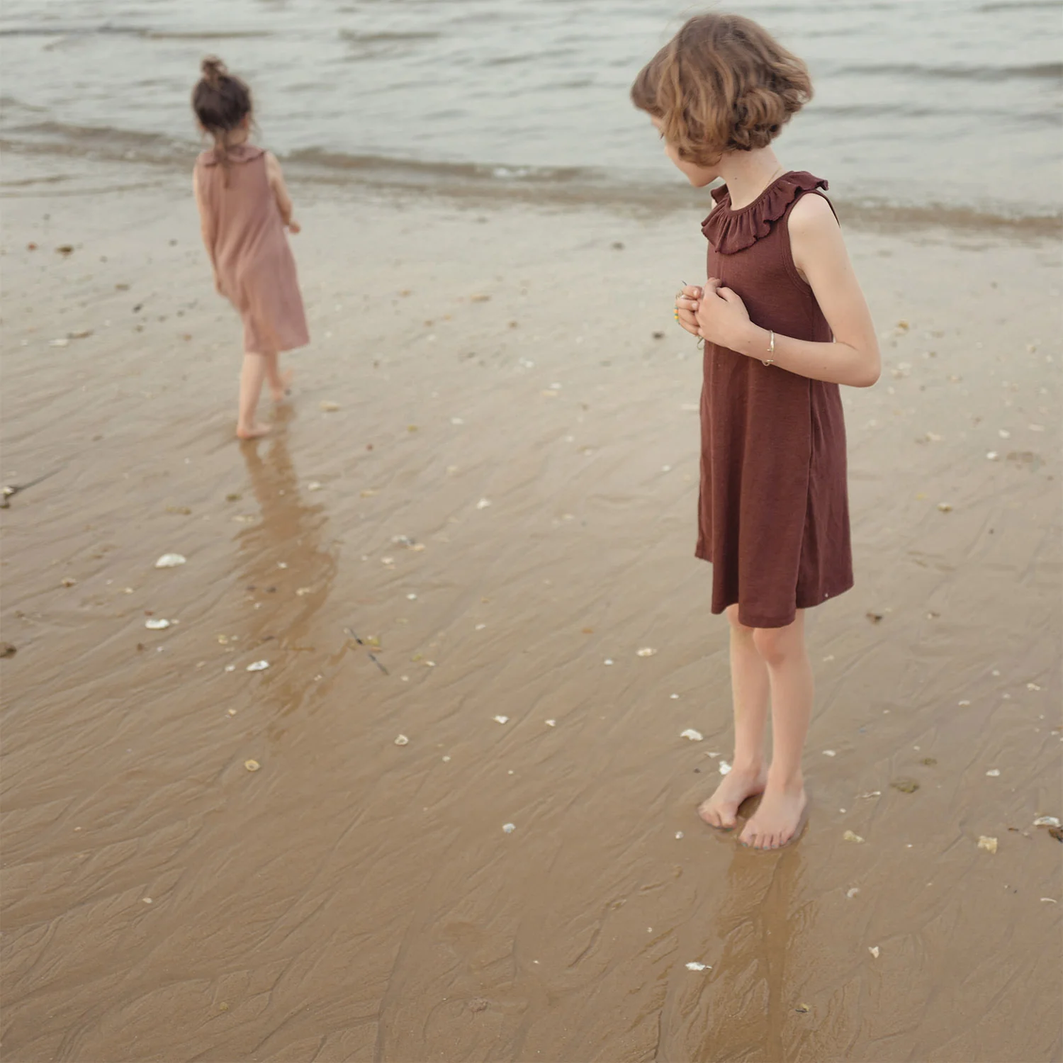 Wren Baby & kids Dress - Merino Wool & Silk - Fig - Image 6