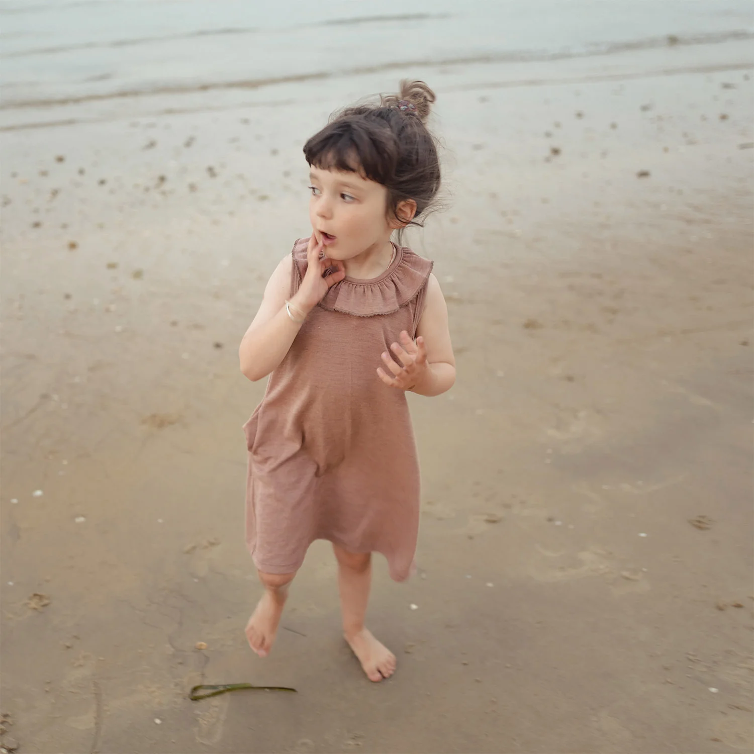 Wren Baby & kids Dress - Merino Wool & Silk - Orchid - Image 3