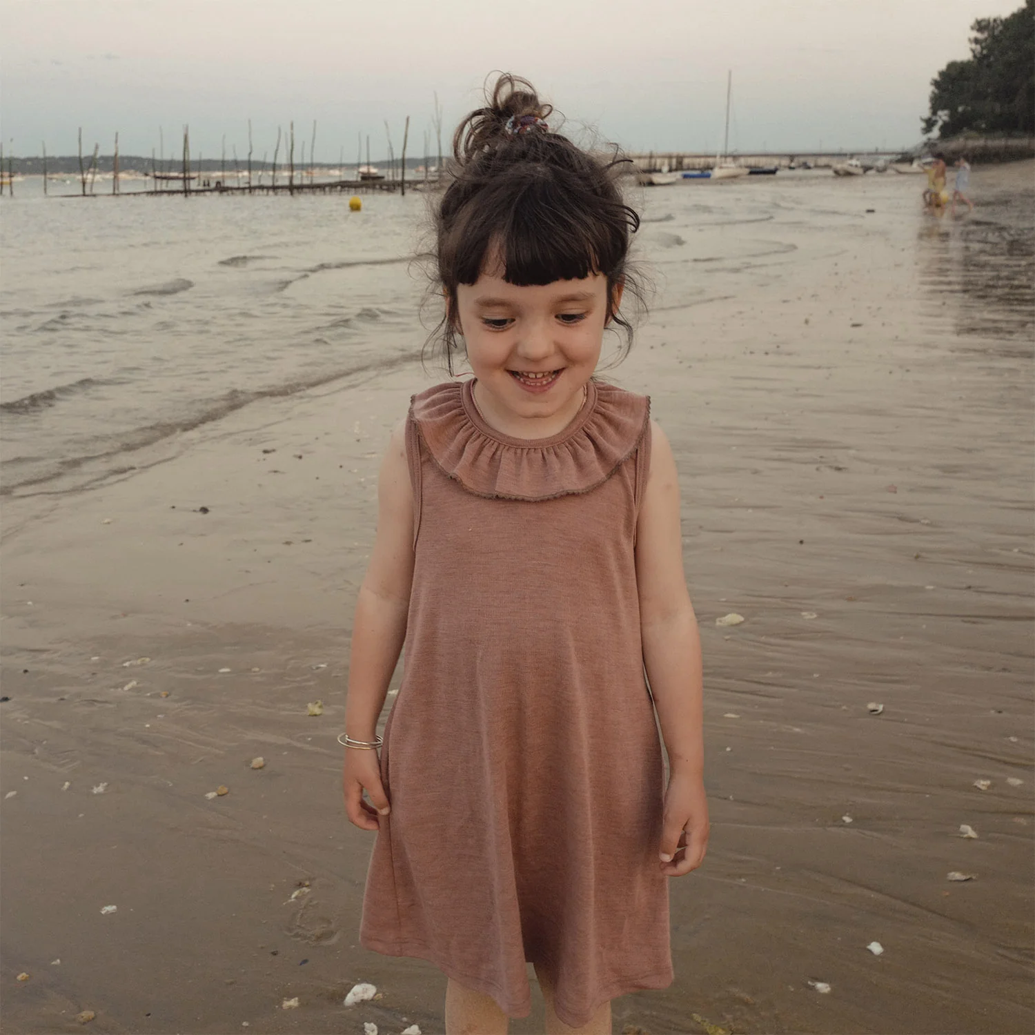 Wren Baby & kids Dress - Merino Wool & Silk - Orchid - Image 5