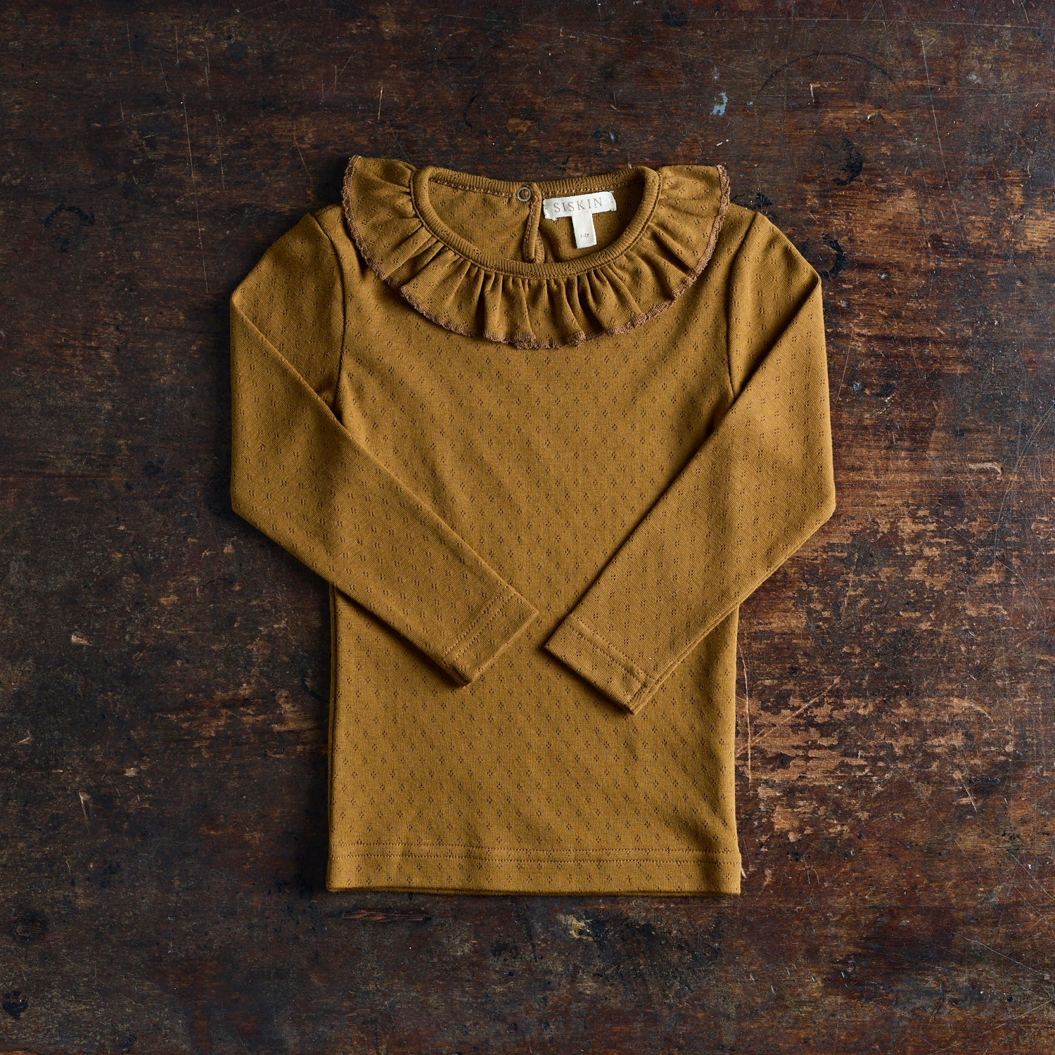 Wren Baby & kids Top - Cotton Pointelle - Copper